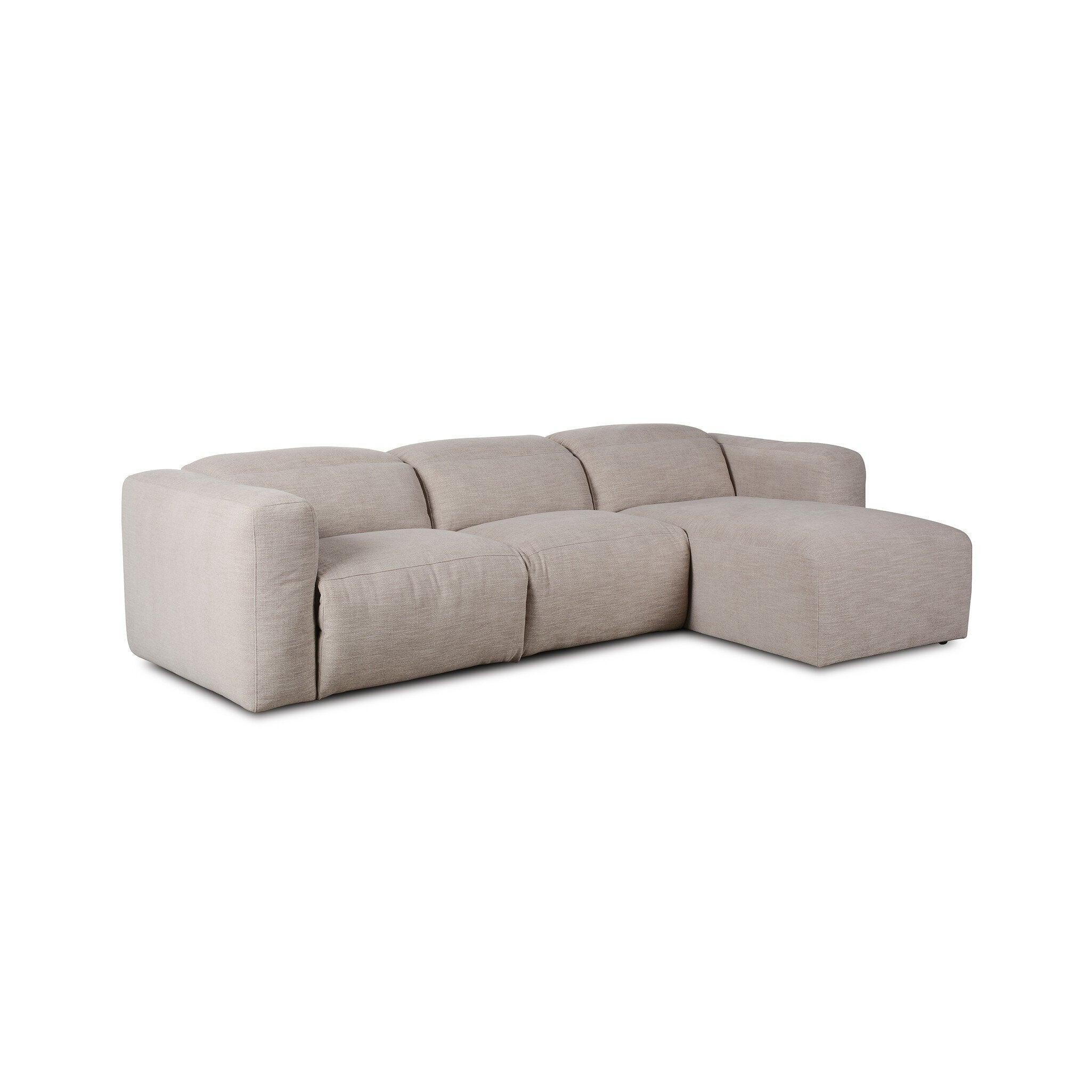 Four Hands Radley Power Recliner 3-Piece Sectional W/ Chaise — Laken Stone
