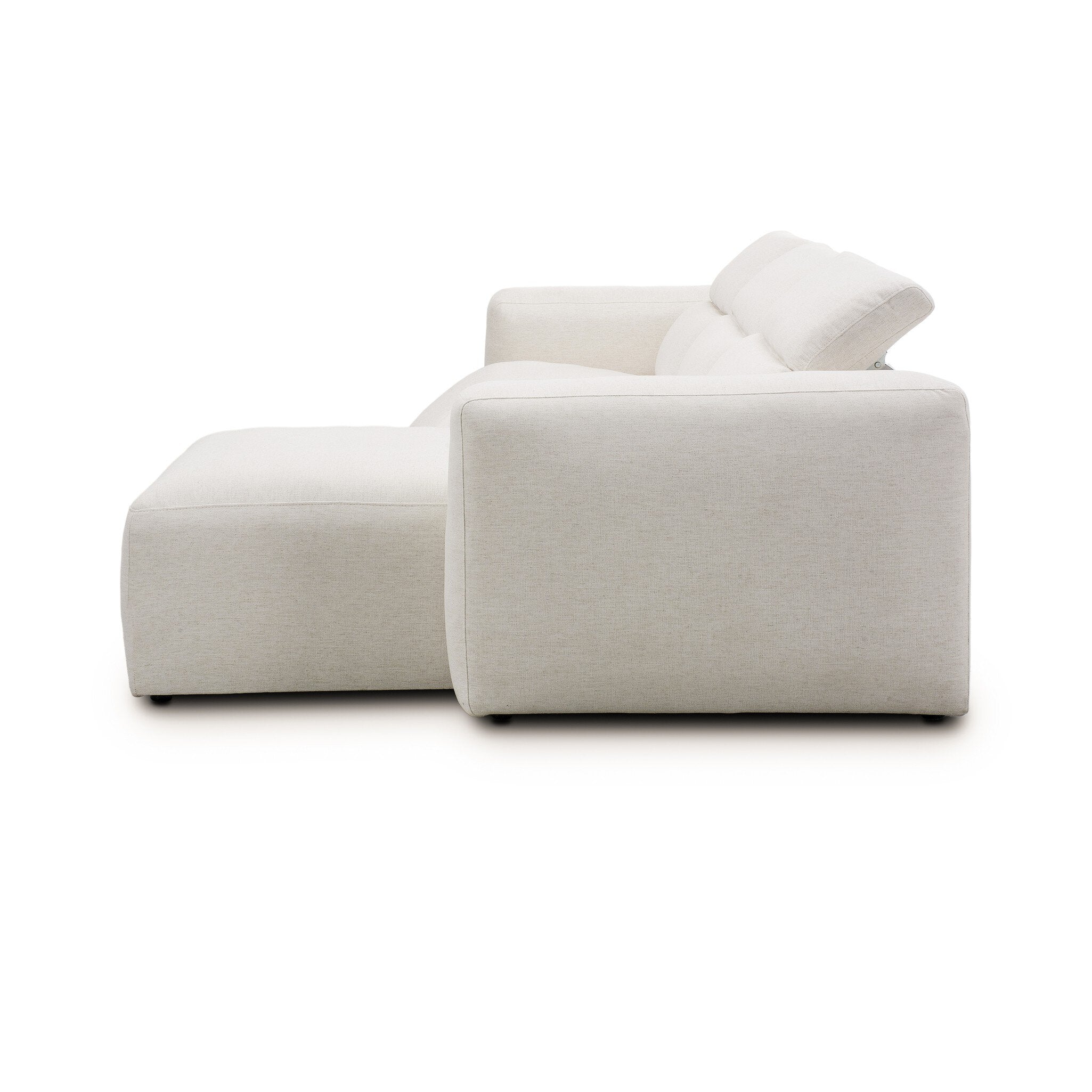 Four Hands Radley Power Recliner 3-Piece Sectional W/ Chaise — Crypton Nomad Snow