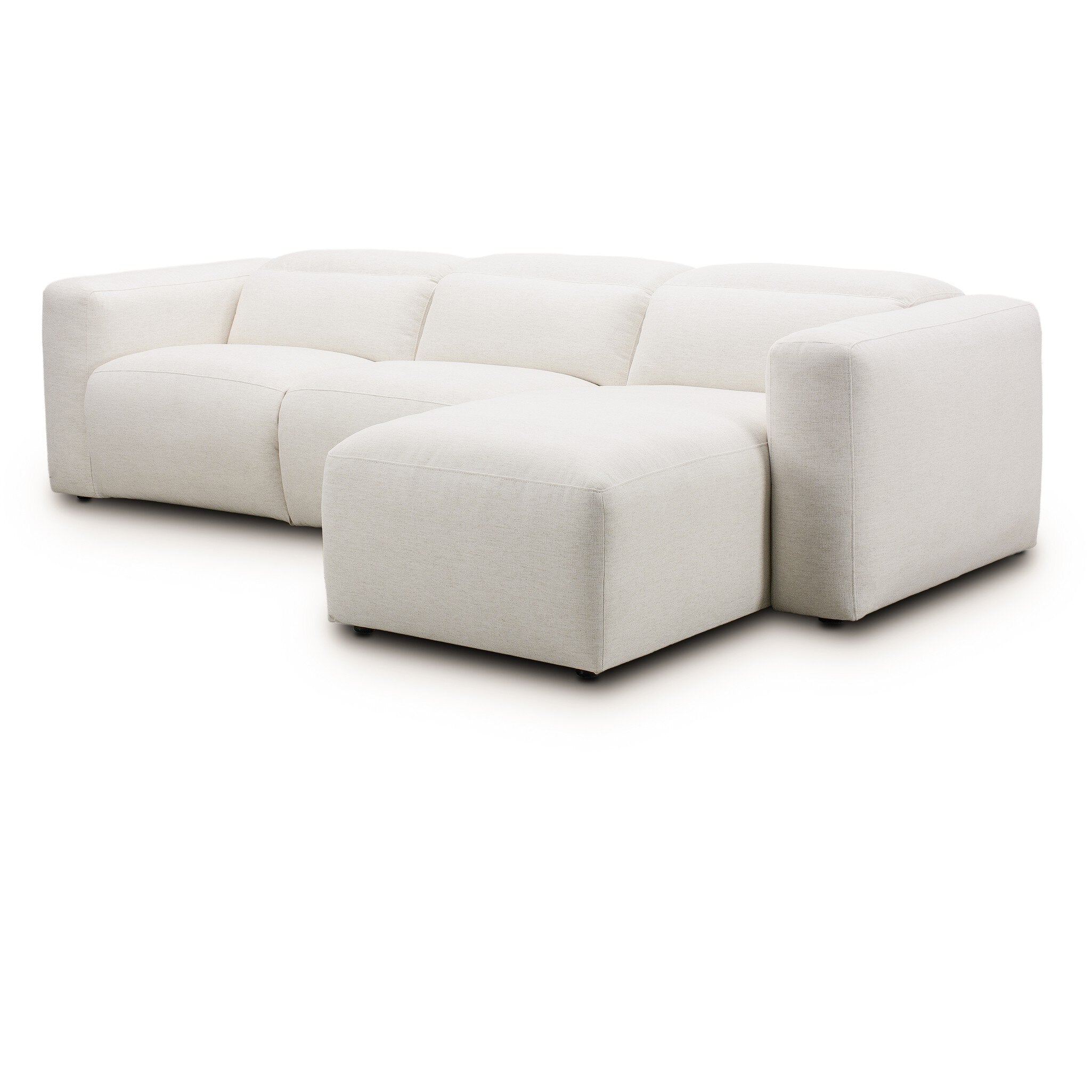 Four Hands Radley Power Recliner 3-Piece Sectional W/ Chaise — Crypton Nomad Snow