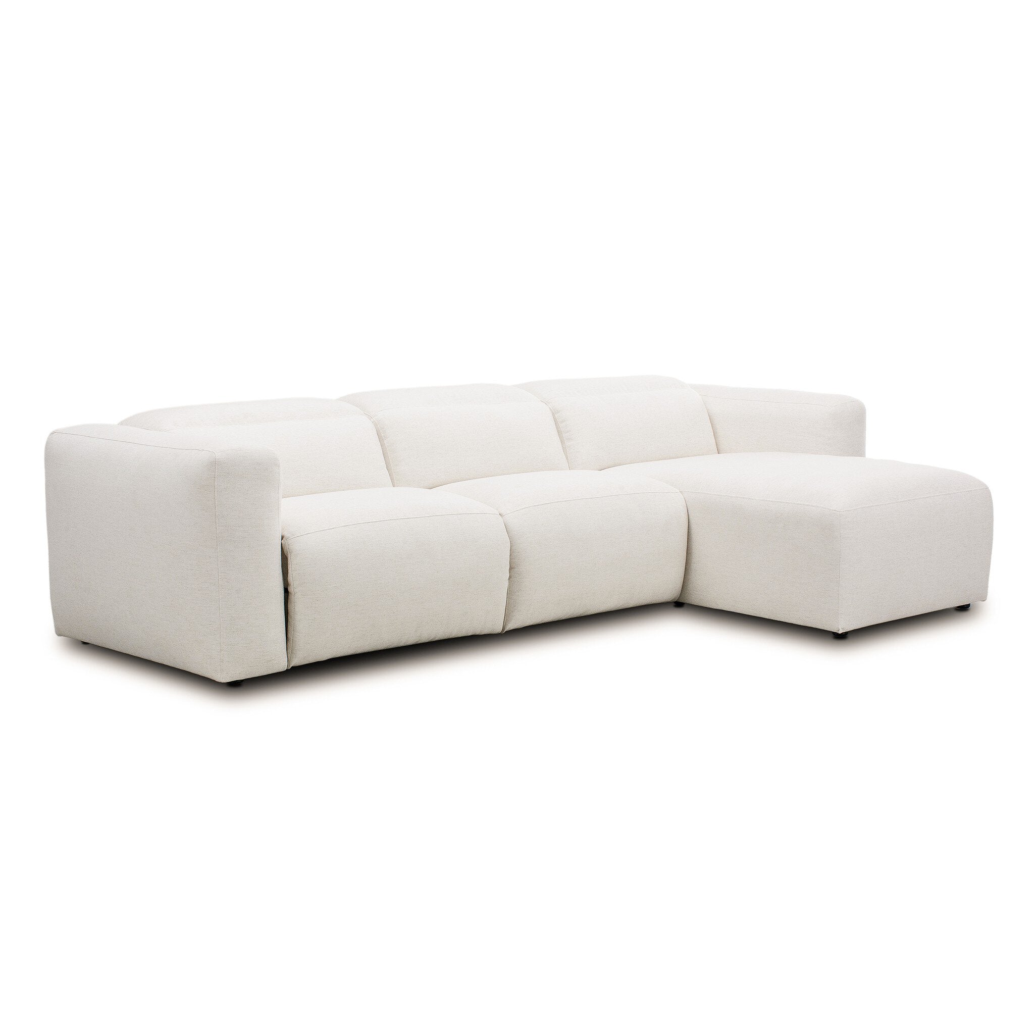Four Hands Radley Power Recliner 3-Piece Sectional W/ Chaise — Crypton Nomad Snow
