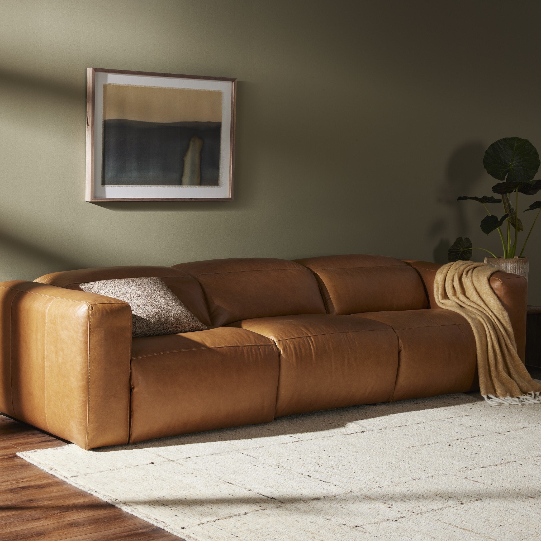 Four Hands Radley Power Recliner 3-Piece Sectional — Sonoma Butterscotch
