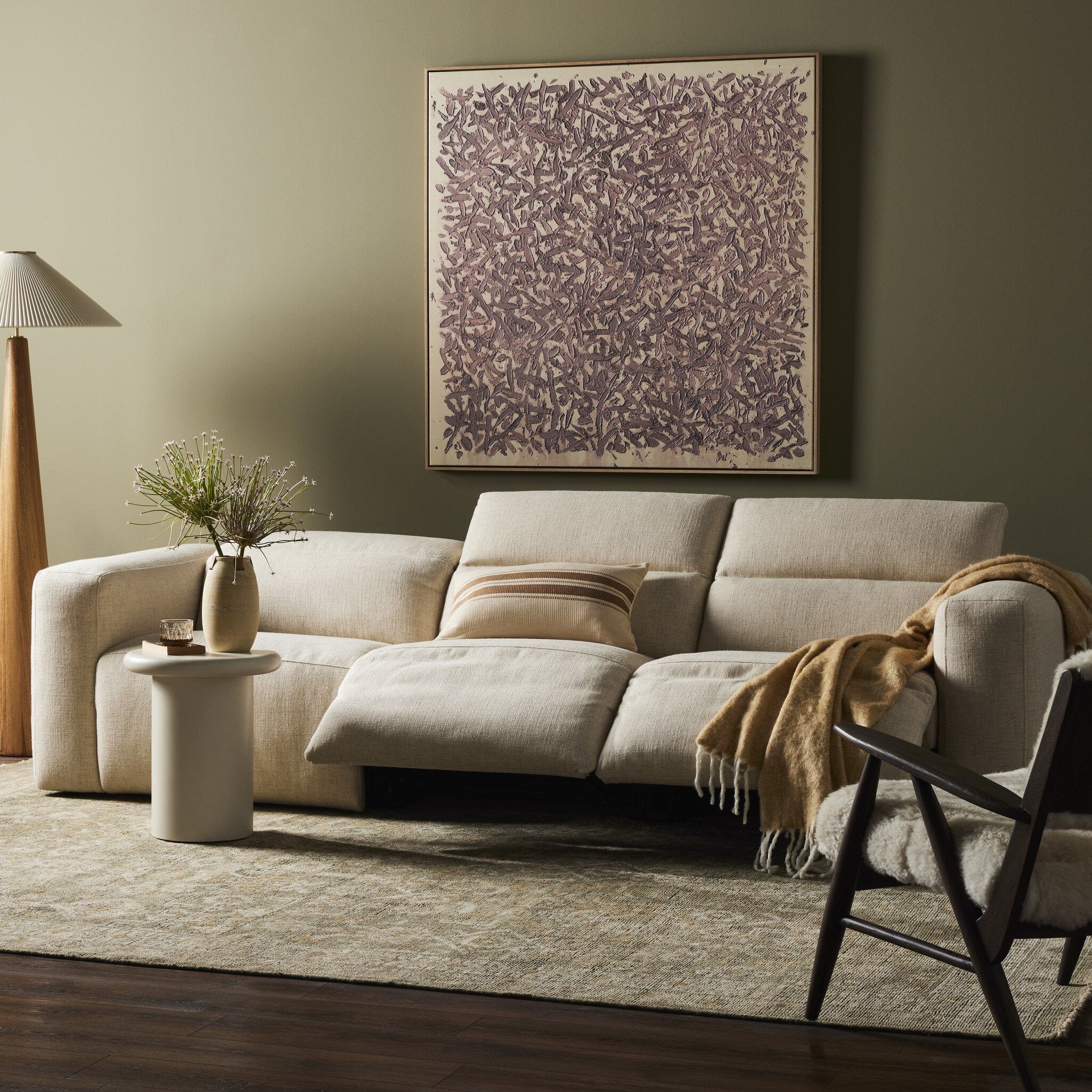 Four Hands Radley Power Recliner 3-Piece Sectional — Antigo Natural