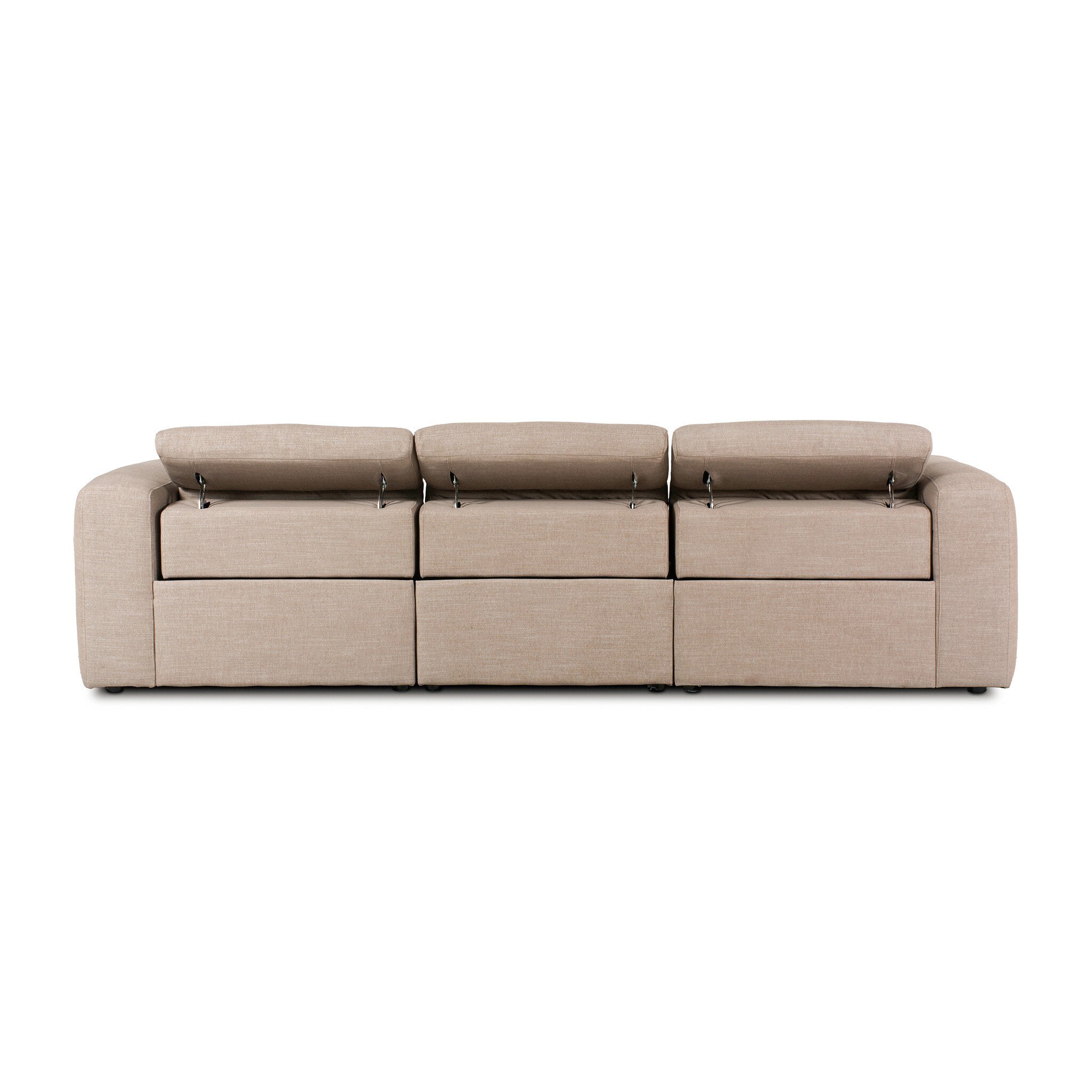 Four Hands Radley Power Recliner 3-Piece Sectional — Crypton Nomad Taupe