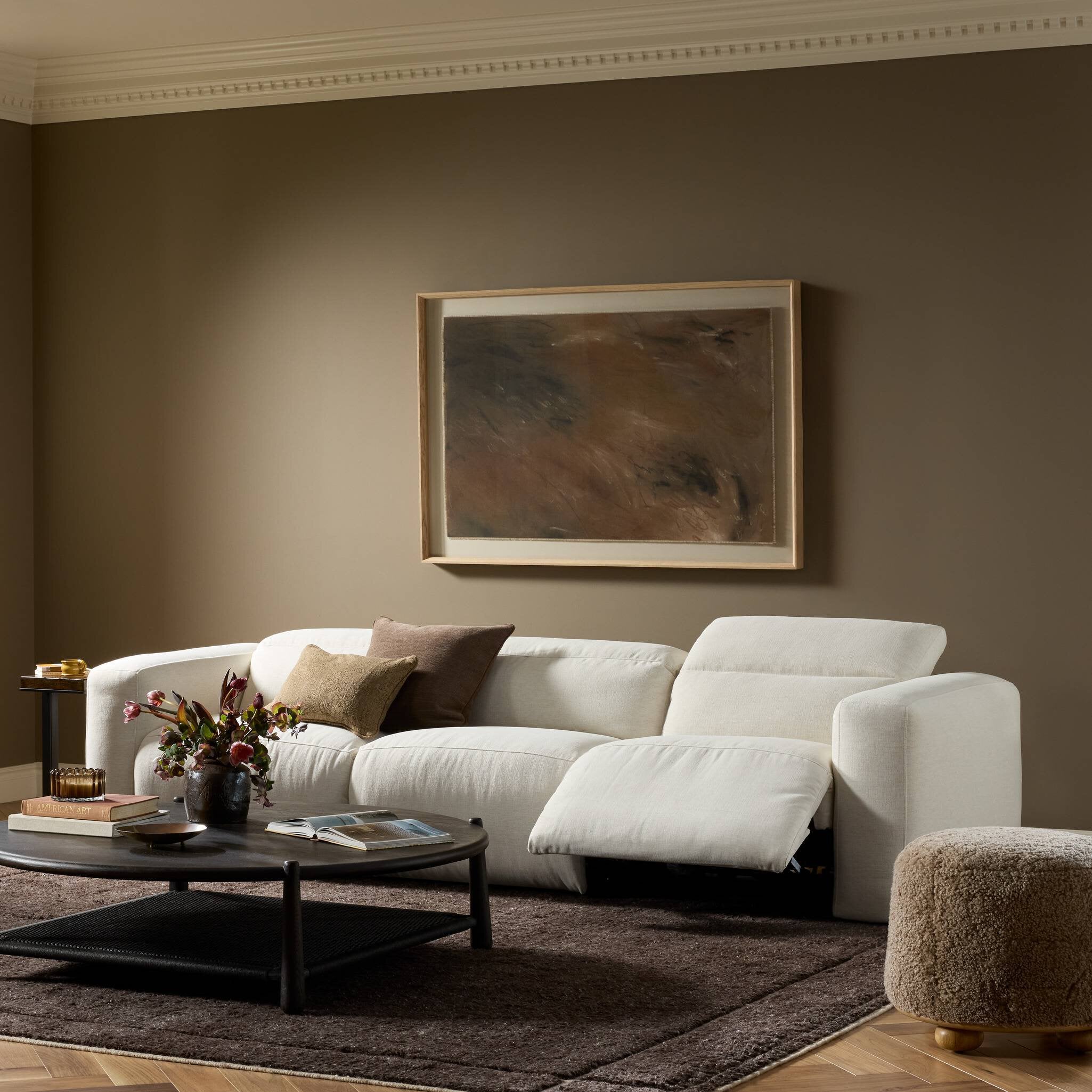 Four Hands Radley Power Recliner 3-Piece Sectional — Crypton Nomad Snow