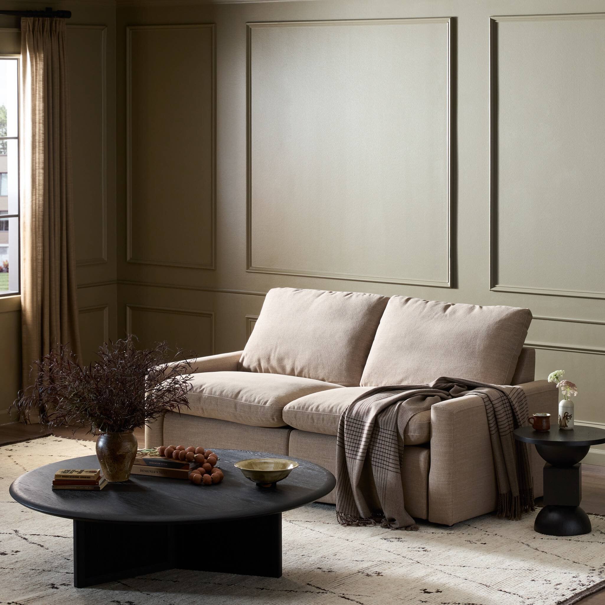 Four Hands Tillery Power Recliner 2-Piece Sectional — Crypton Nomad Taupe
