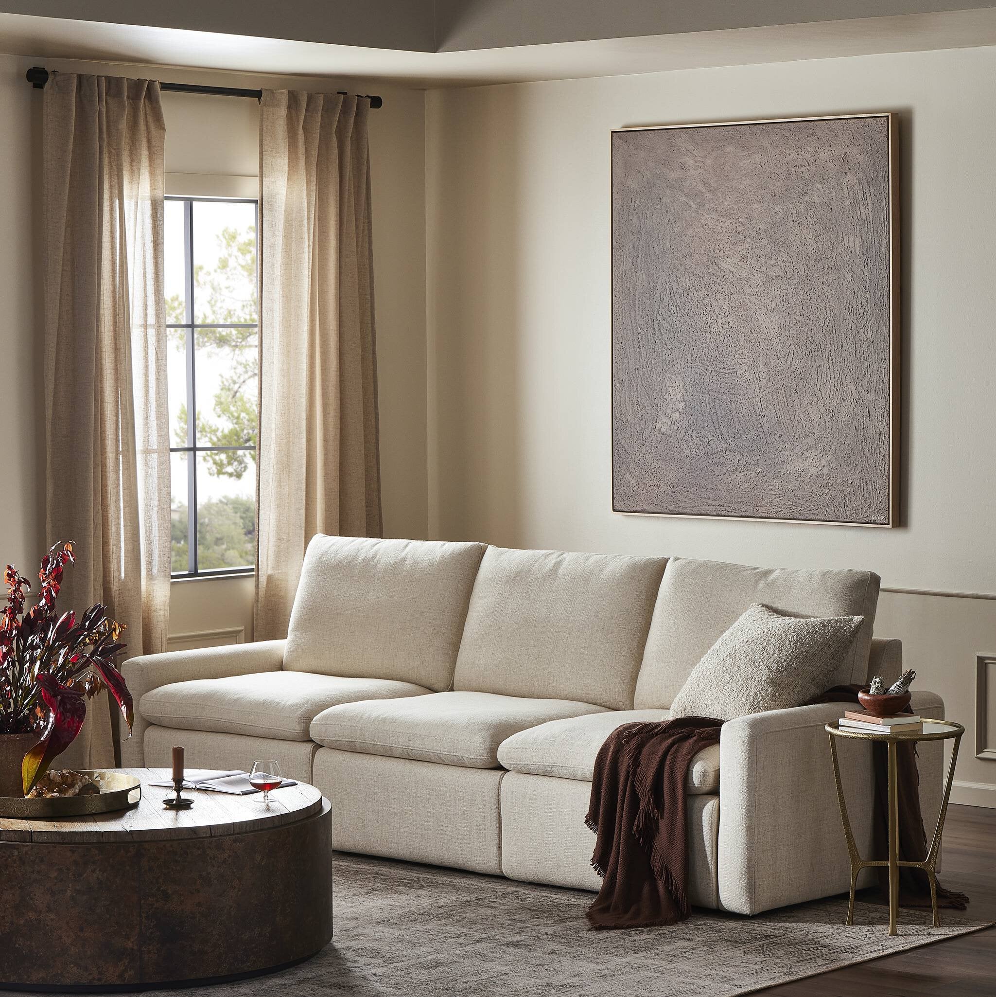 Four Hands Tillery Power Recliner 3-Piece Sectional — Antigo Natural
