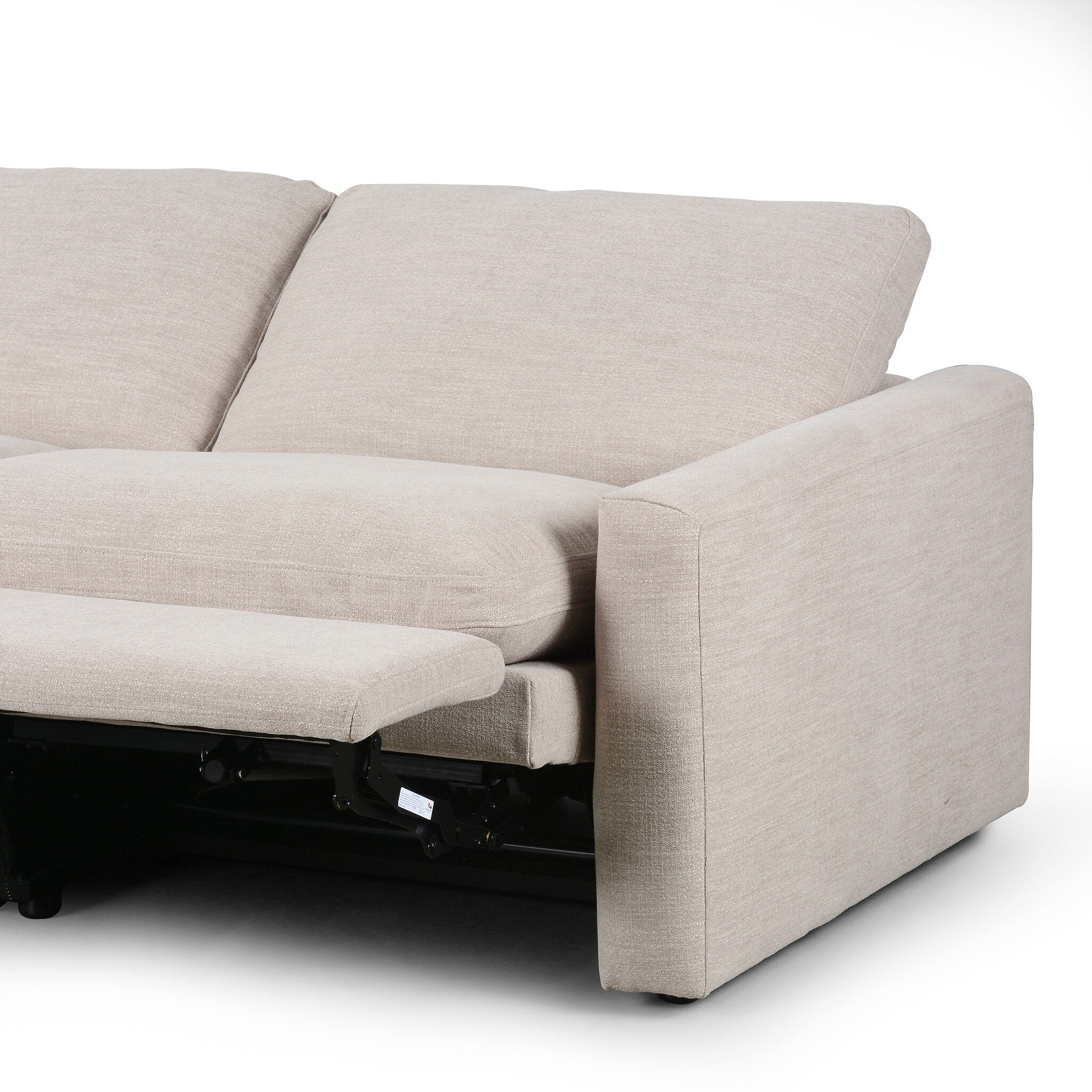 Four Hands Tillery Power Recliner 3-Piece Sectional — Laken Stone