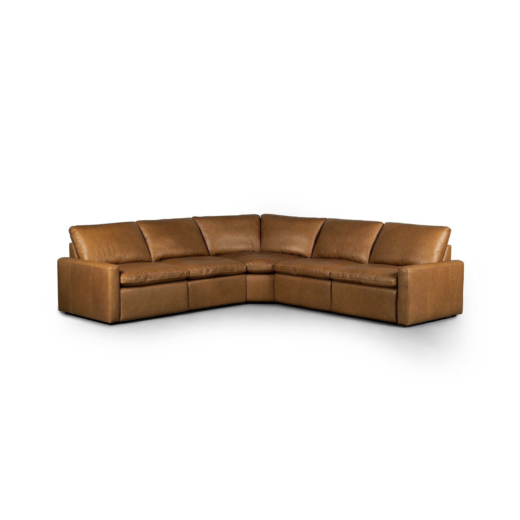 Four Hands Tillery Power Recliner 5-Piece Sectional — Sonoma Butterscotch