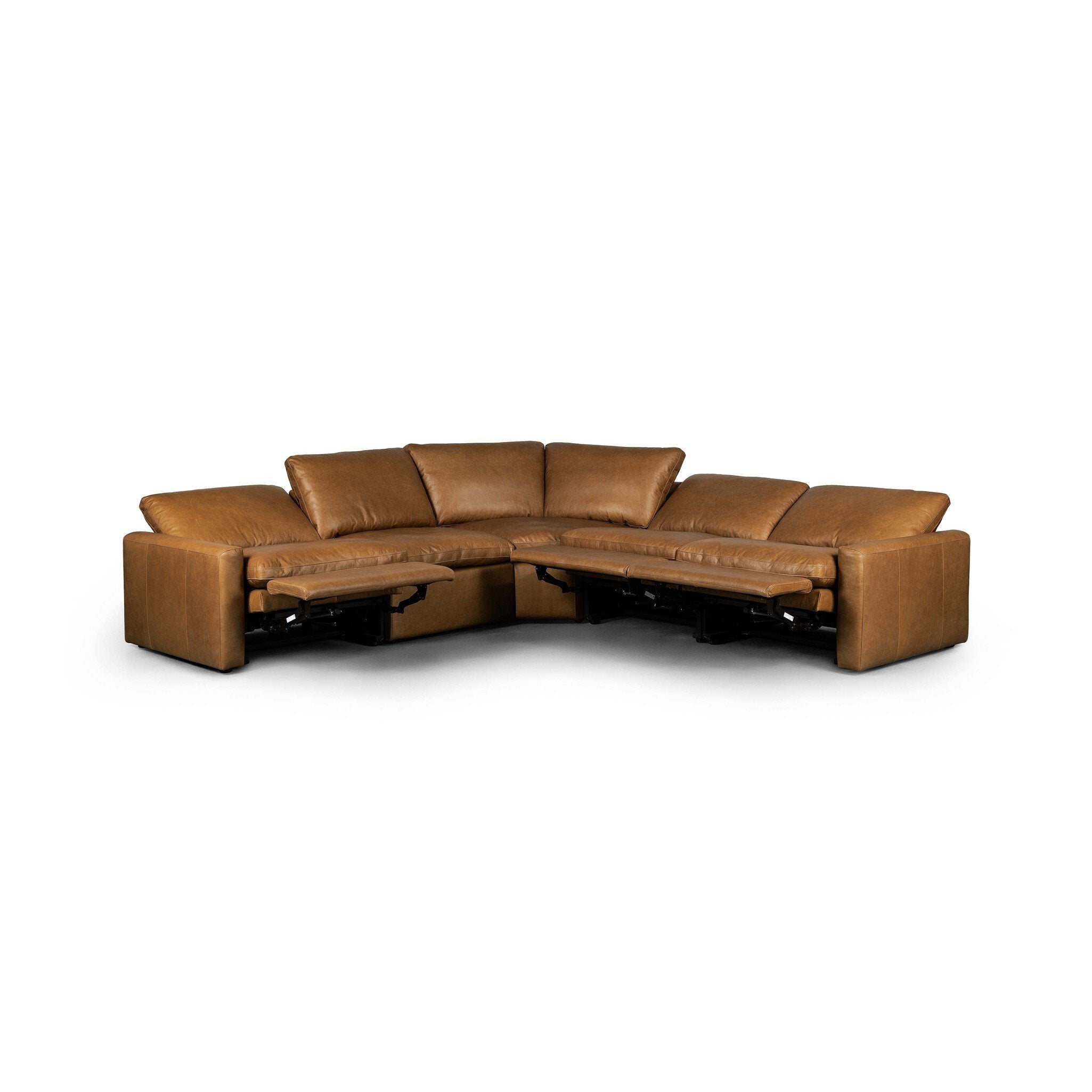 Four Hands Tillery Power Recliner 5-Piece Sectional — Sonoma Butterscotch