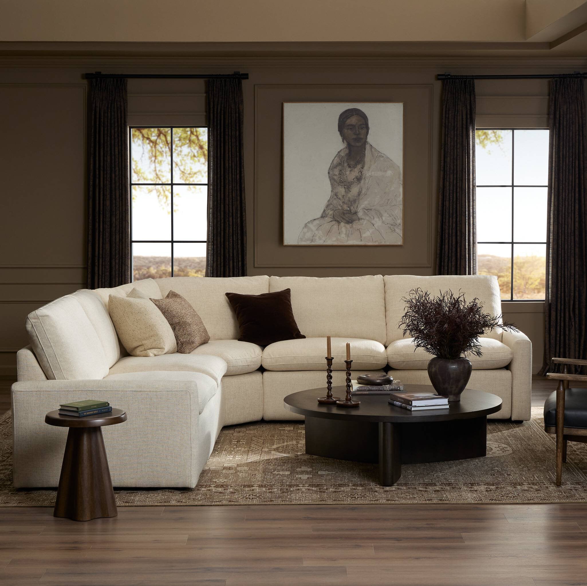 Four Hands Tillery Power Recliner 5-Piece Sectional — Antigo Natural