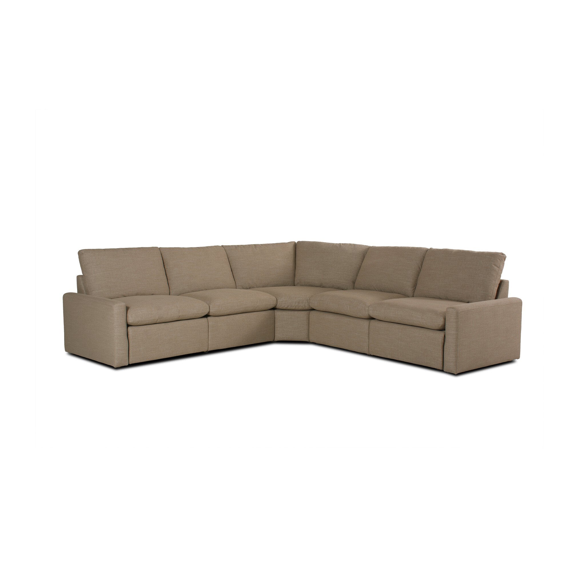 Four Hands Tillery Power Recliner 5-Piece Sectional — Crypton Nomad Taupe