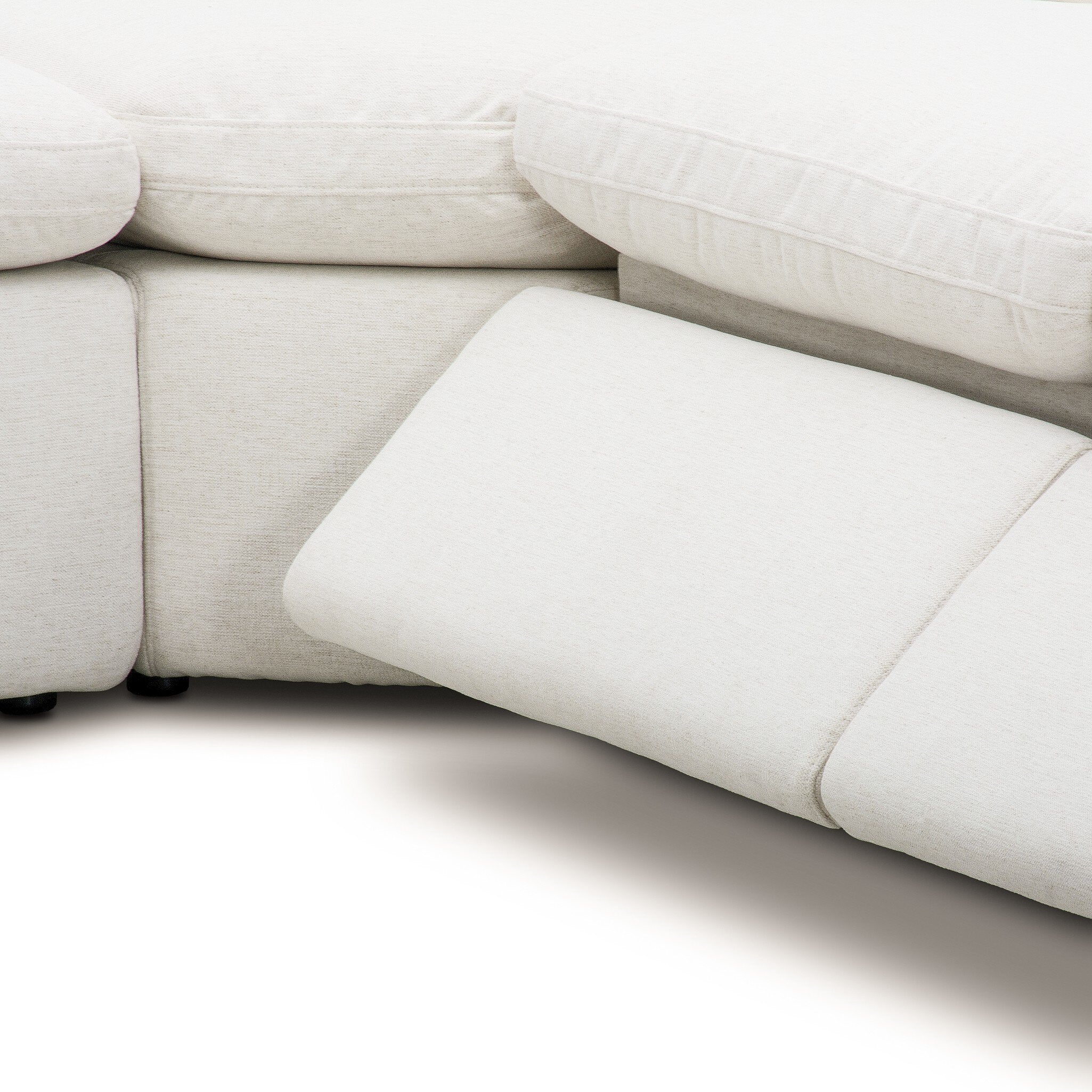 Four Hands Tillery Power Recliner 5-Piece Sectional — Crypton Nomad Snow