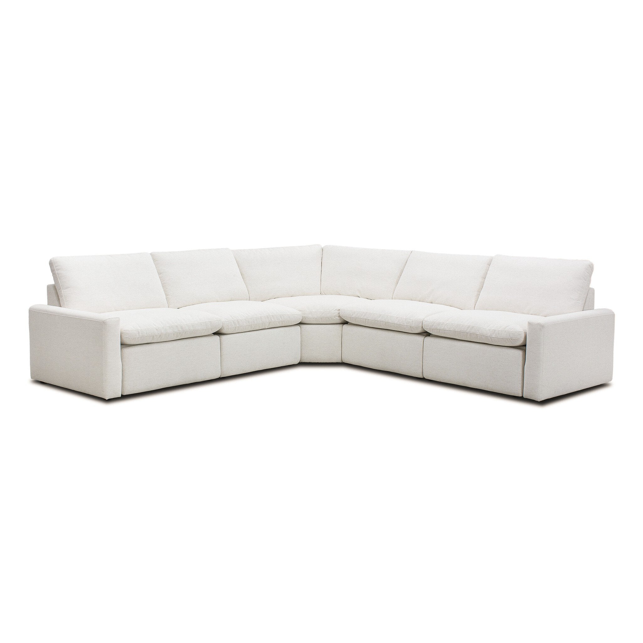 Four Hands Tillery Power Recliner 5-Piece Sectional — Crypton Nomad Snow