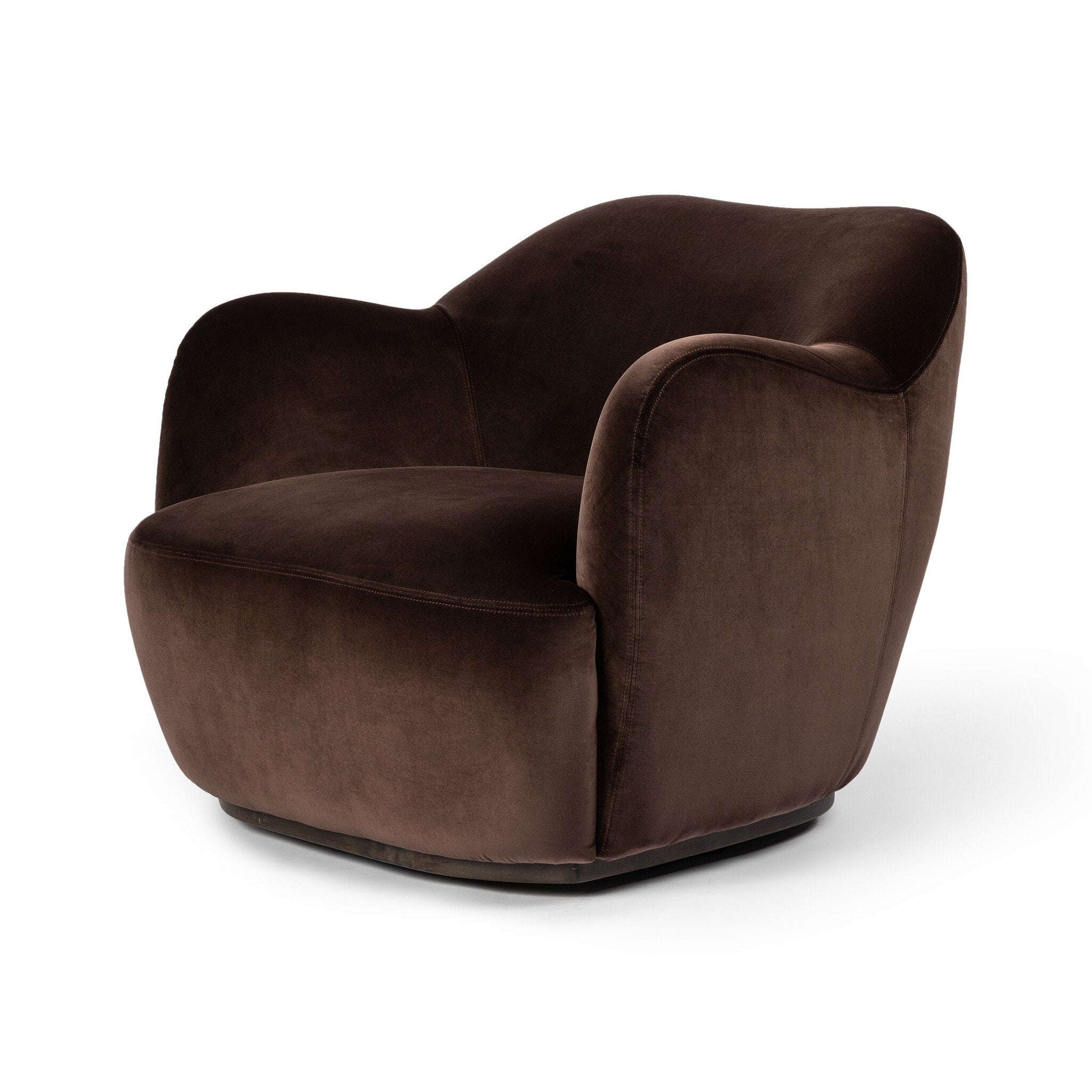 Four Hands Julius Swivel Chair — Surrey Cocoa-Sienna Brown