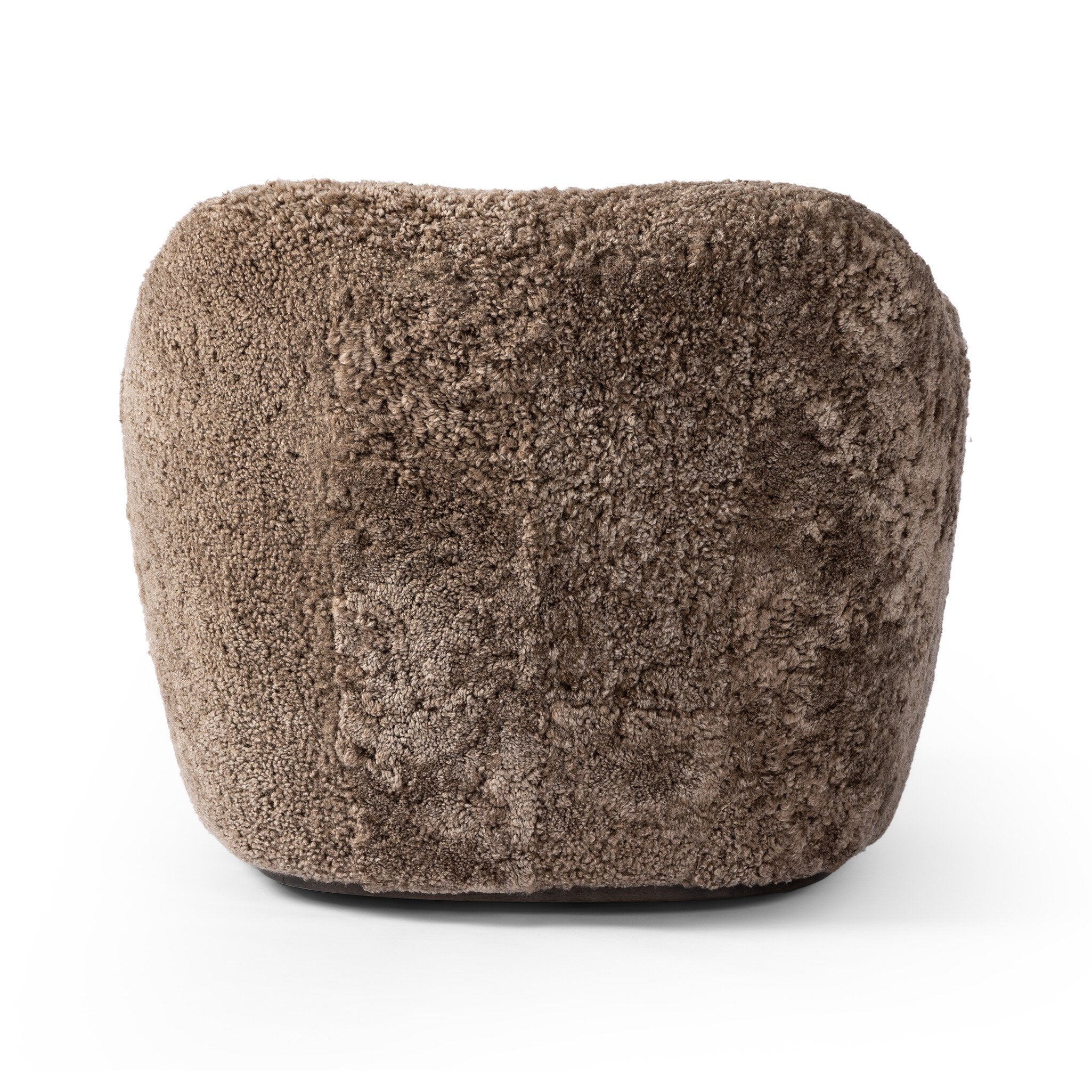 Four Hands Julius Swivel Chair — Taupe Shearling-Sienna Brown