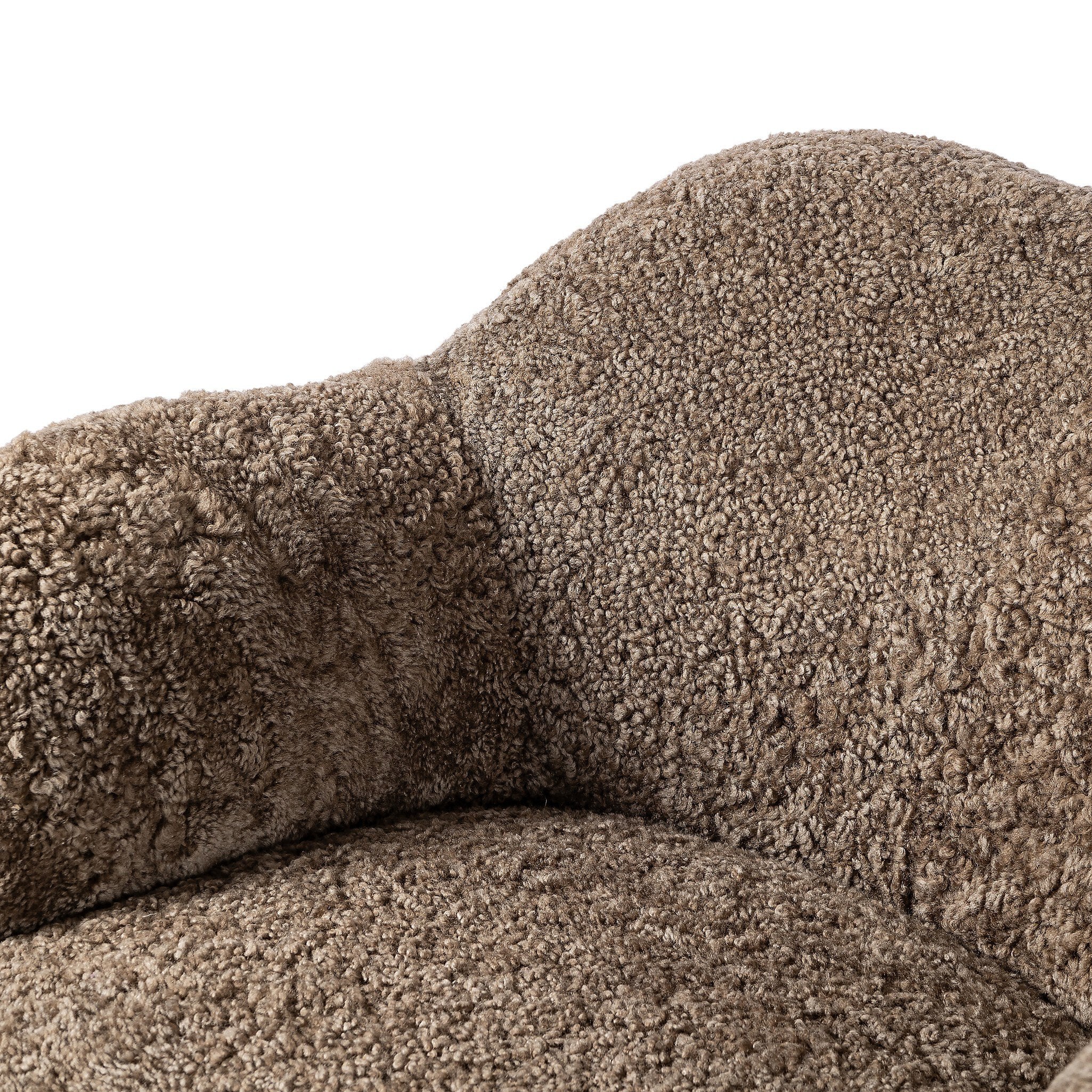 Four Hands Julius Swivel Chair — Taupe Shearling-Sienna Brown