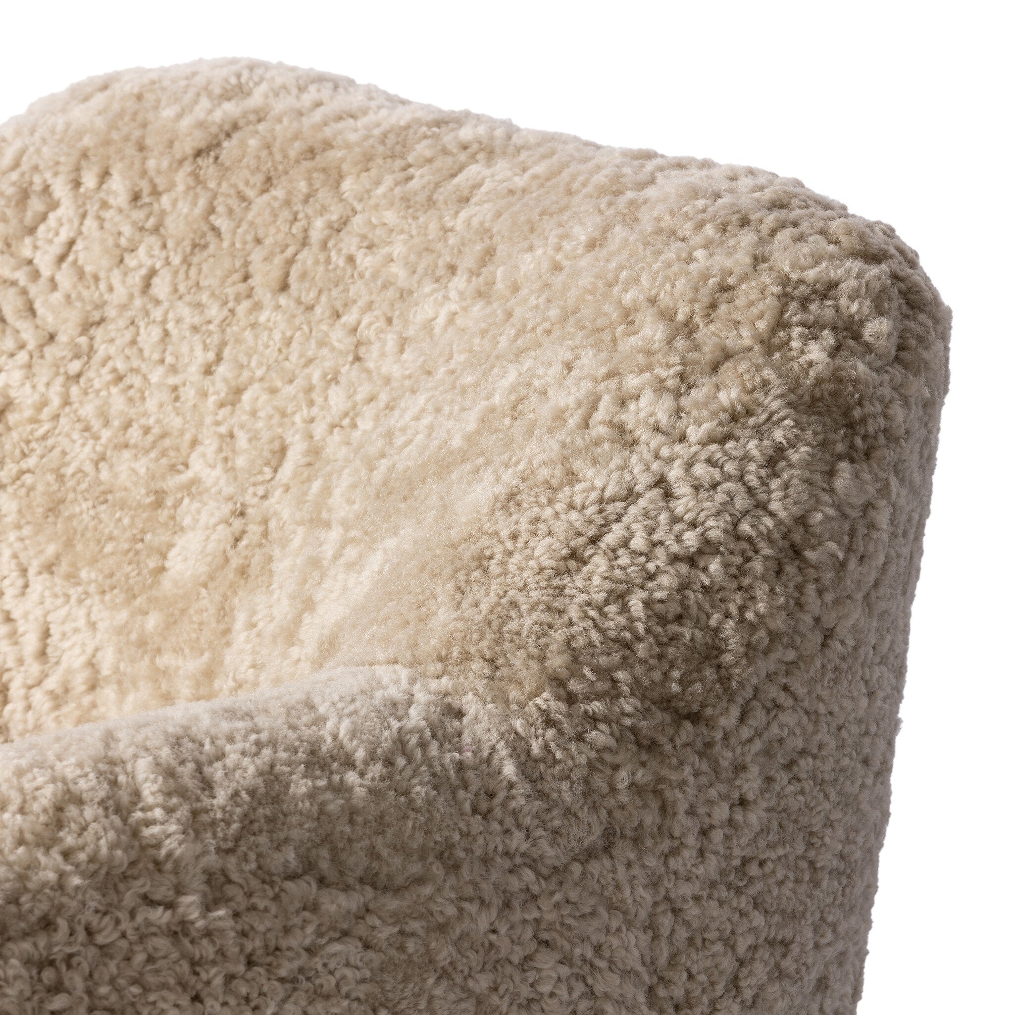 Four Hands Julius Swivel Chair — Beige Shearling-Sienna Brown