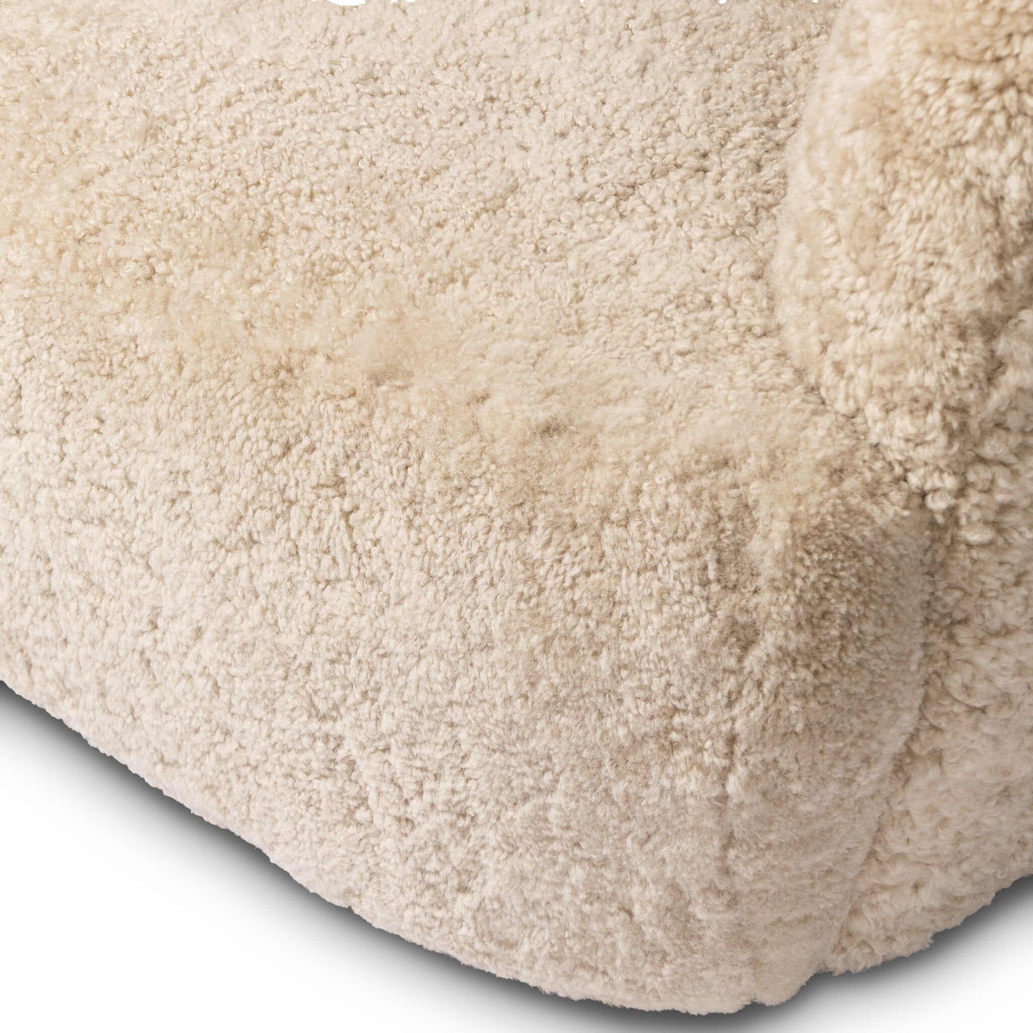Four Hands Julius Swivel Chair — Beige Shearling-Sienna Brown