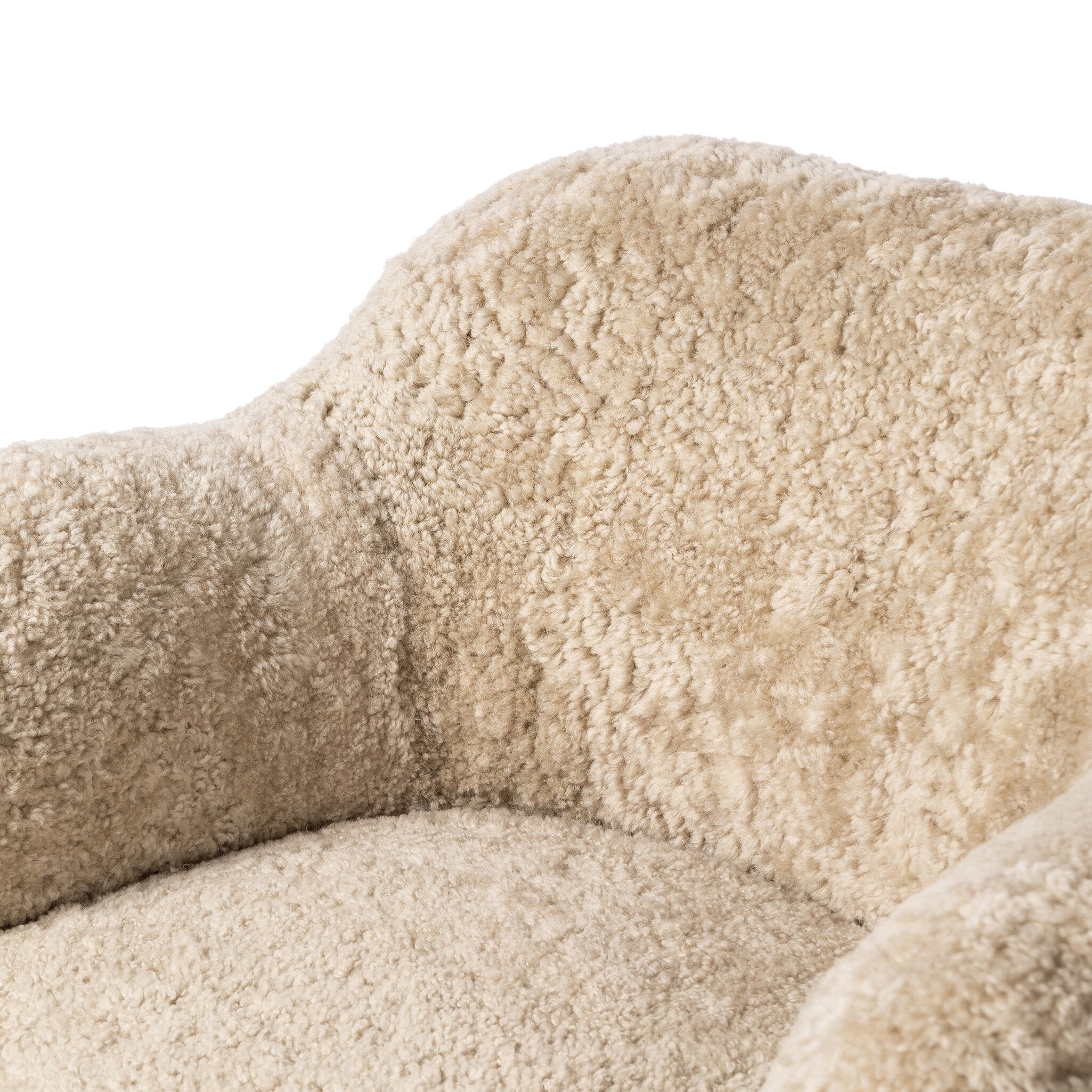 Four Hands Julius Swivel Chair — Beige Shearling-Sienna Brown