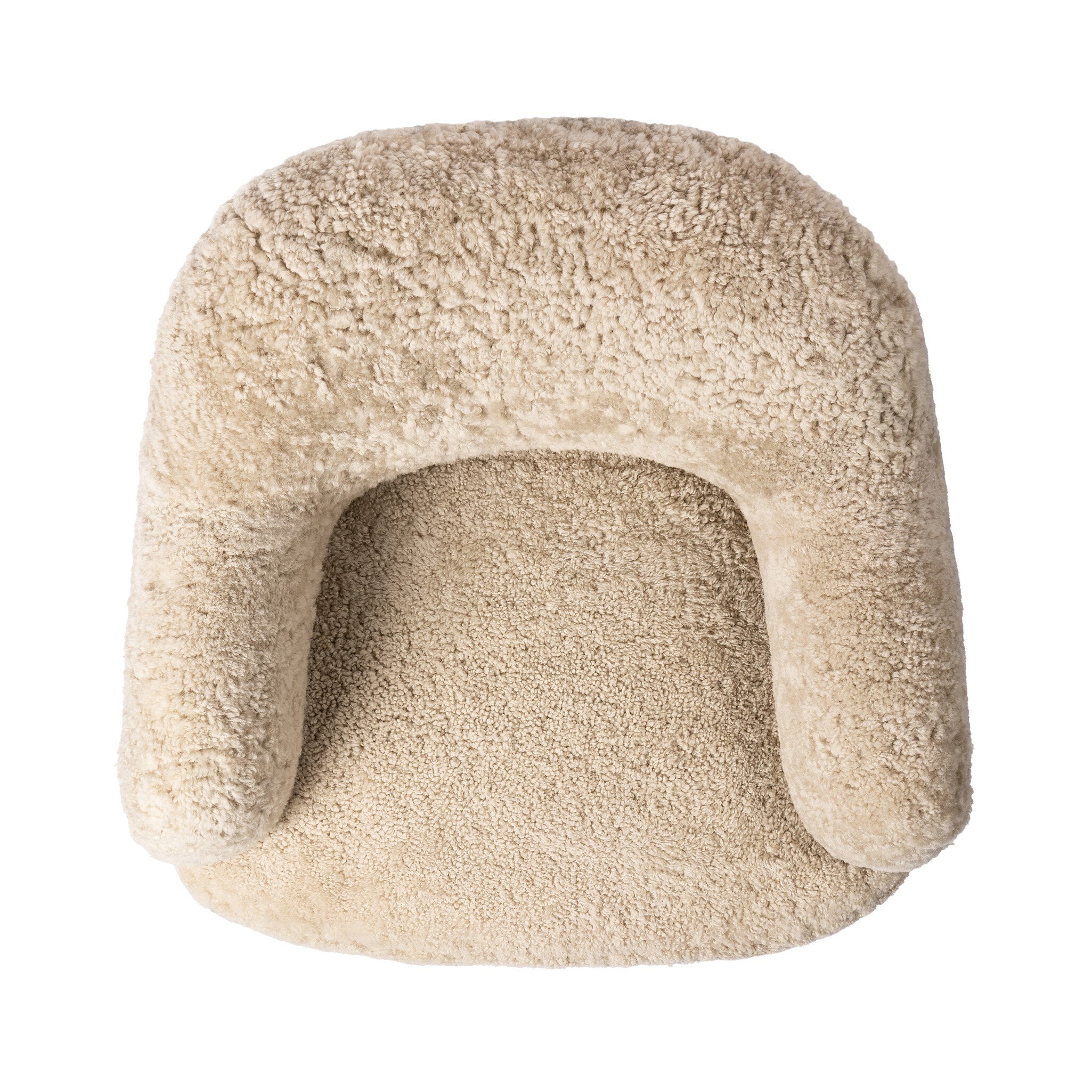 Four Hands Julius Swivel Chair — Beige Shearling-Sienna Brown