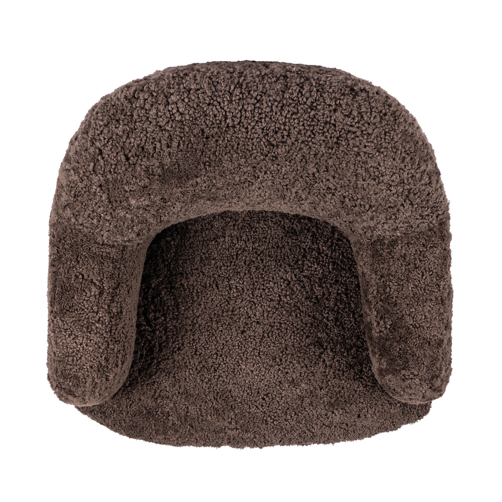 Four Hands Julius Swivel Chair — Cocoa Shearling-Sienna Brown