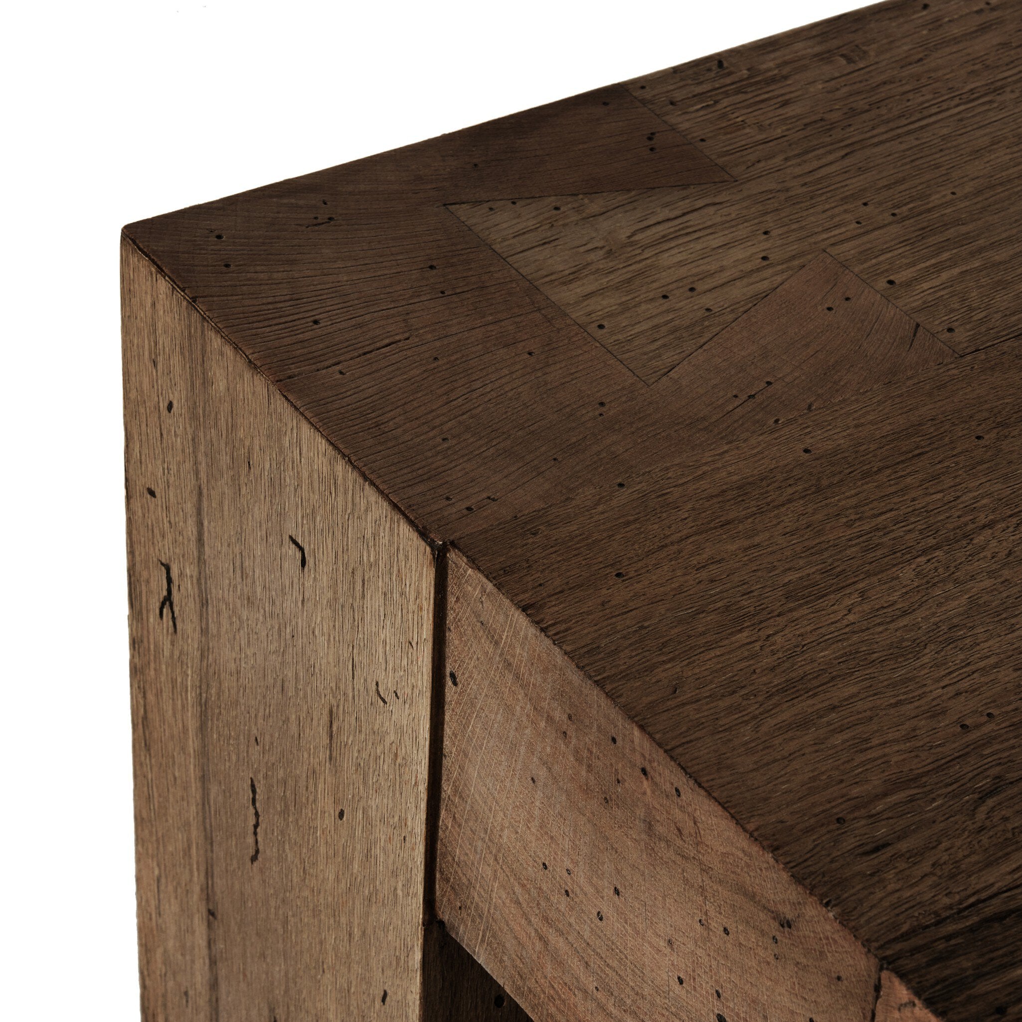 Four Hands Abaso Coffee Table — Ebony Rustic Wormwood Oak