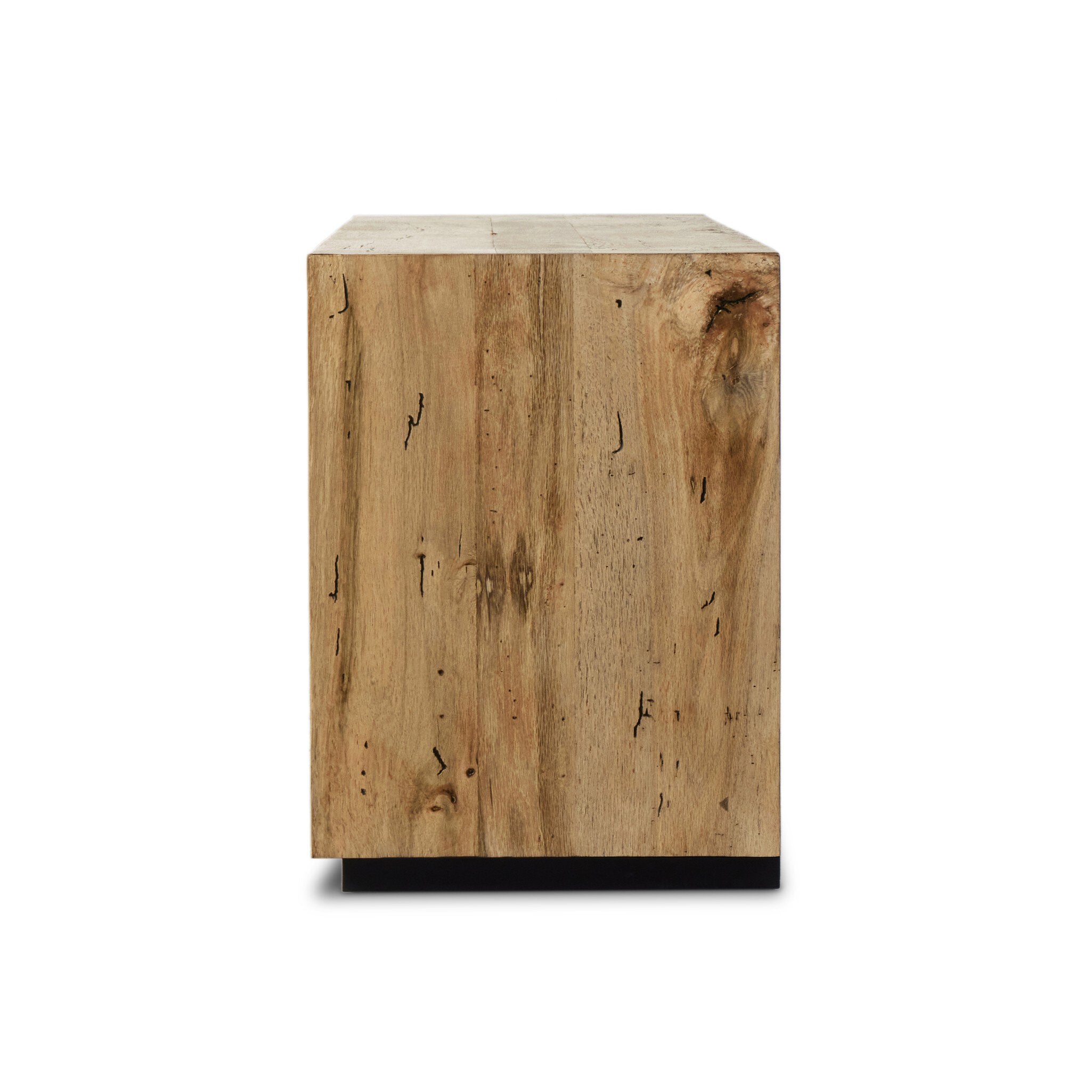 Four Hands Abaso Media Console — Rustic Wormwood Oak