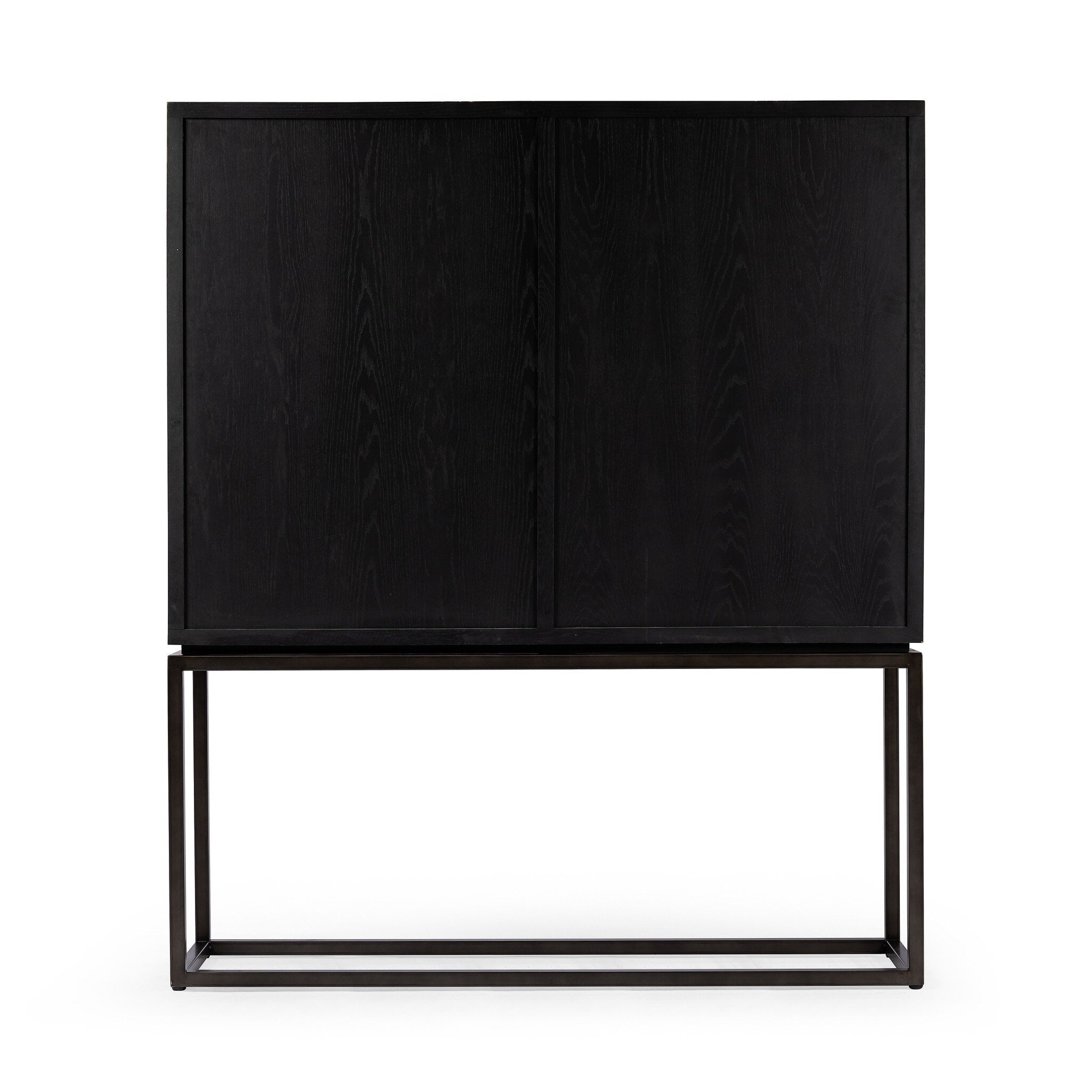 Four Hands Palmer Cabinet — Charcoal Oak Veneer-Charcoal Oak-Aged Black