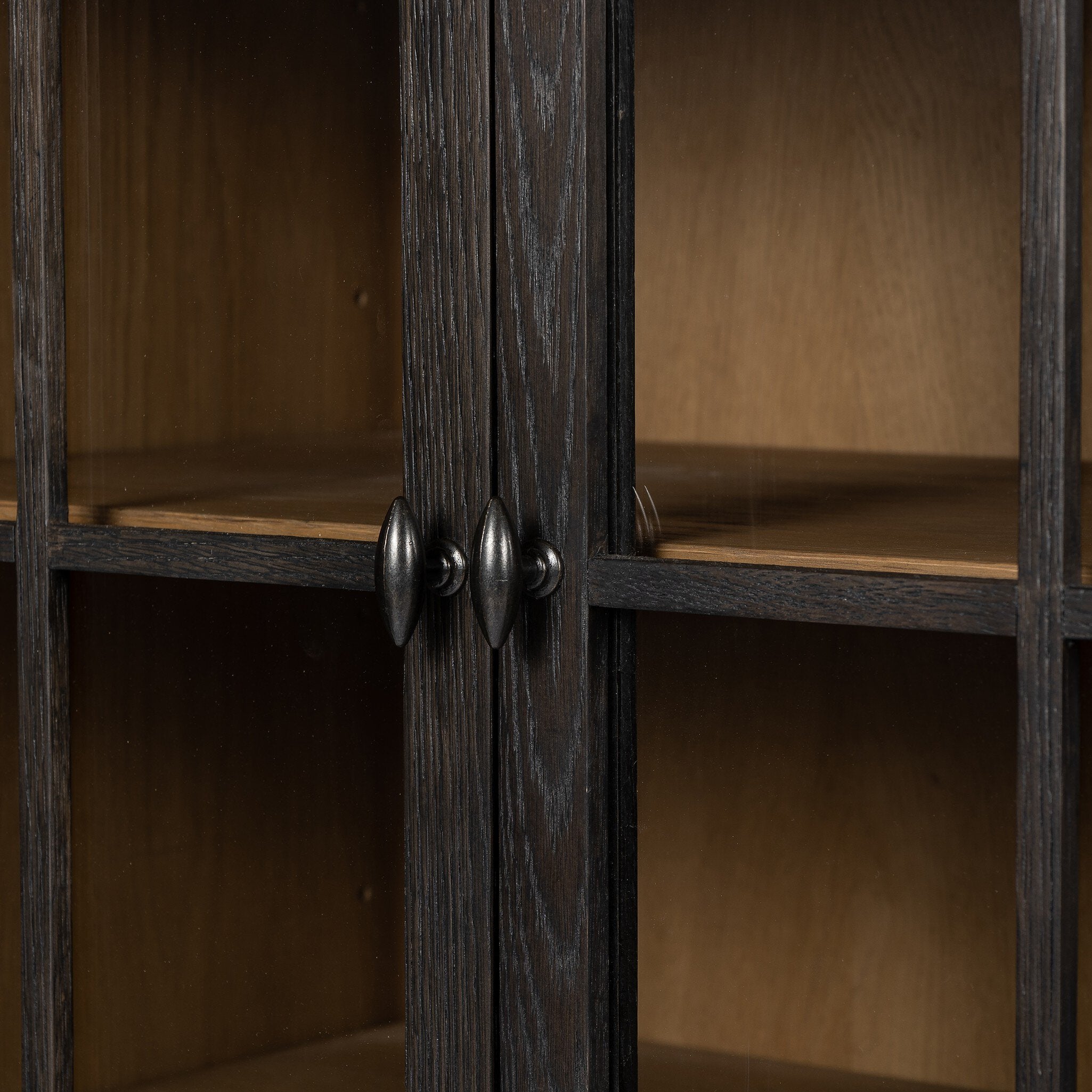 Four Hands Palmer Cabinet — Charcoal Oak Veneer-Charcoal Oak-Aged Black
