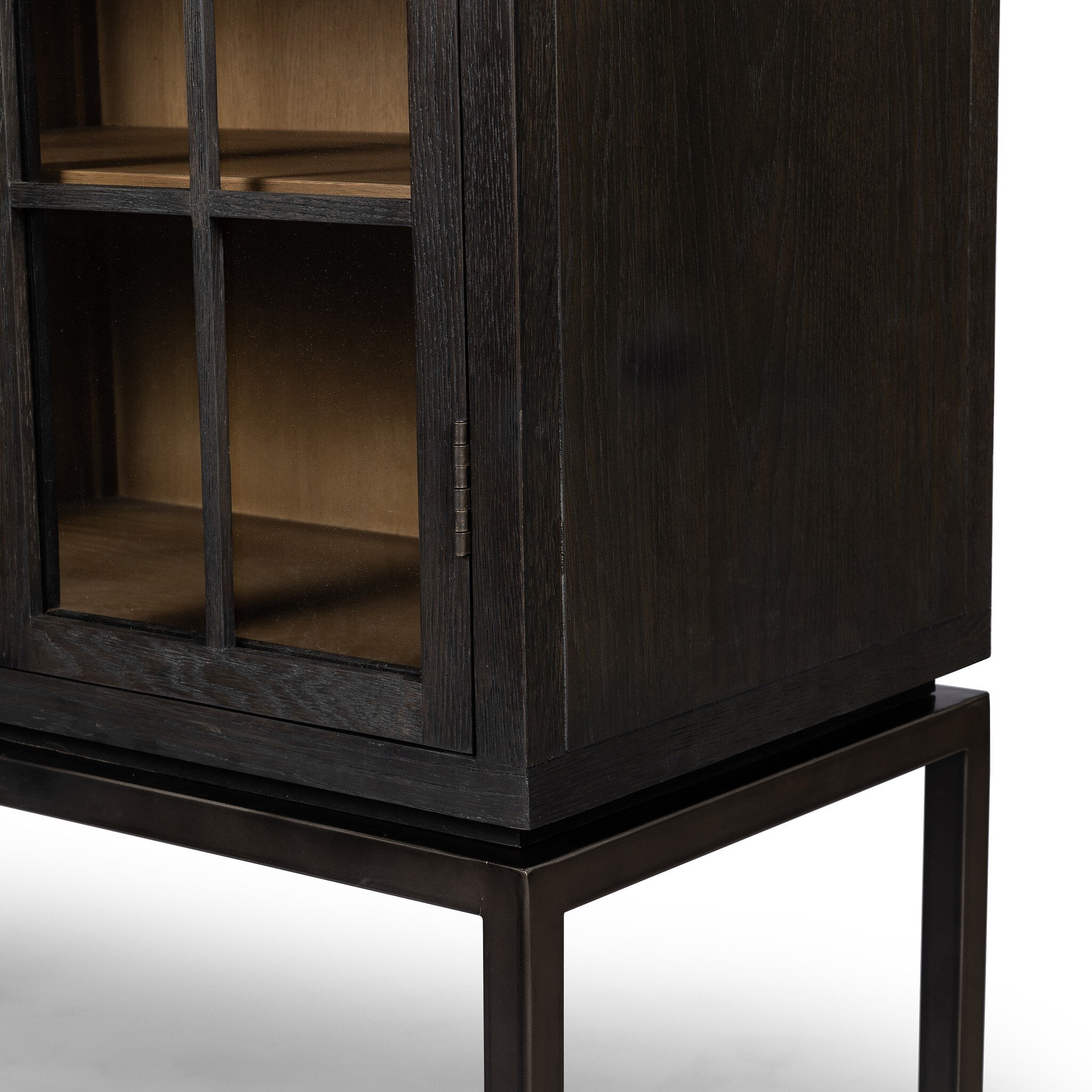 Four Hands Palmer Cabinet — Charcoal Oak Veneer-Charcoal Oak-Aged Black