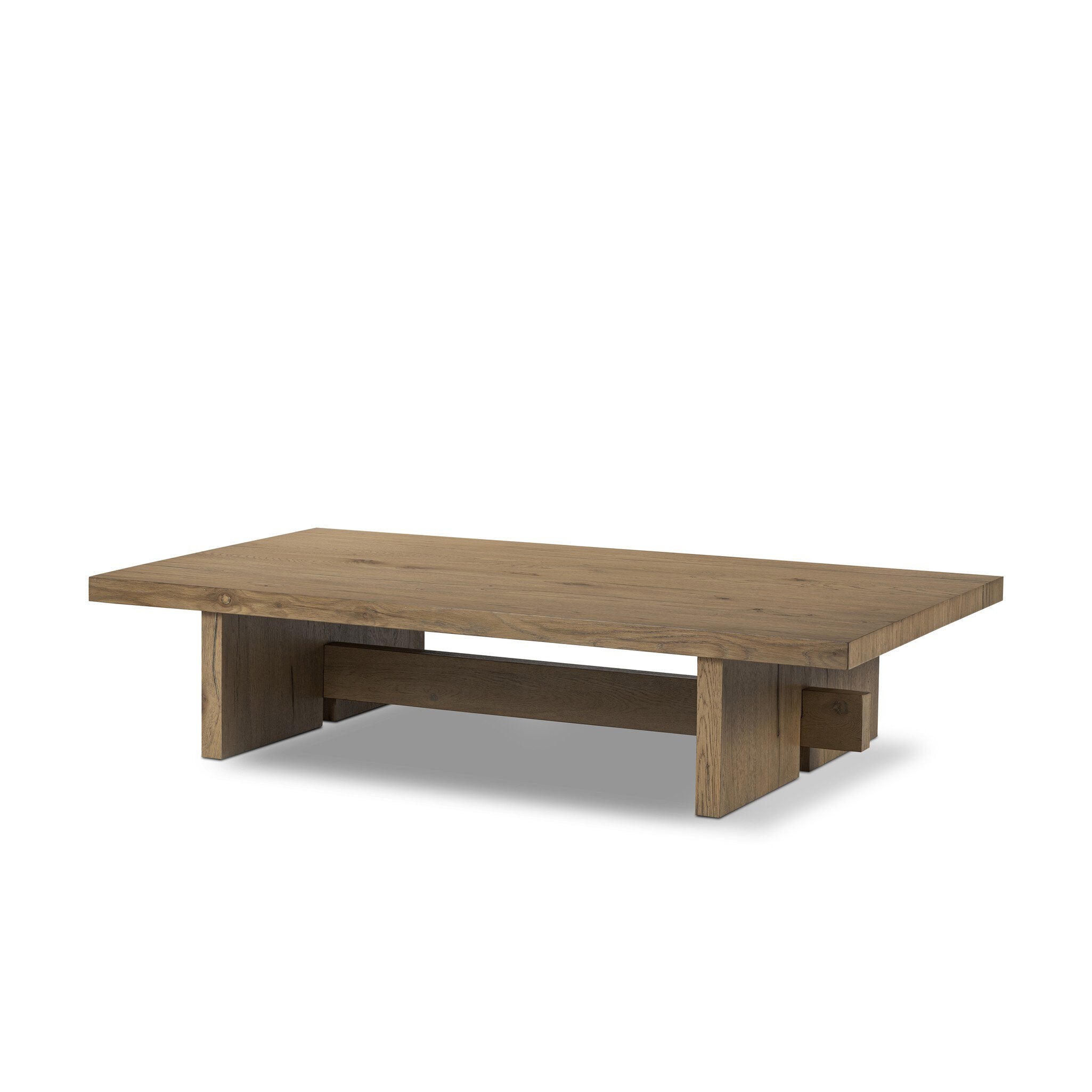 Four Hands Isaac Coffee Table — Rubbed Light Oak-Rubbed Light Oak Veneer