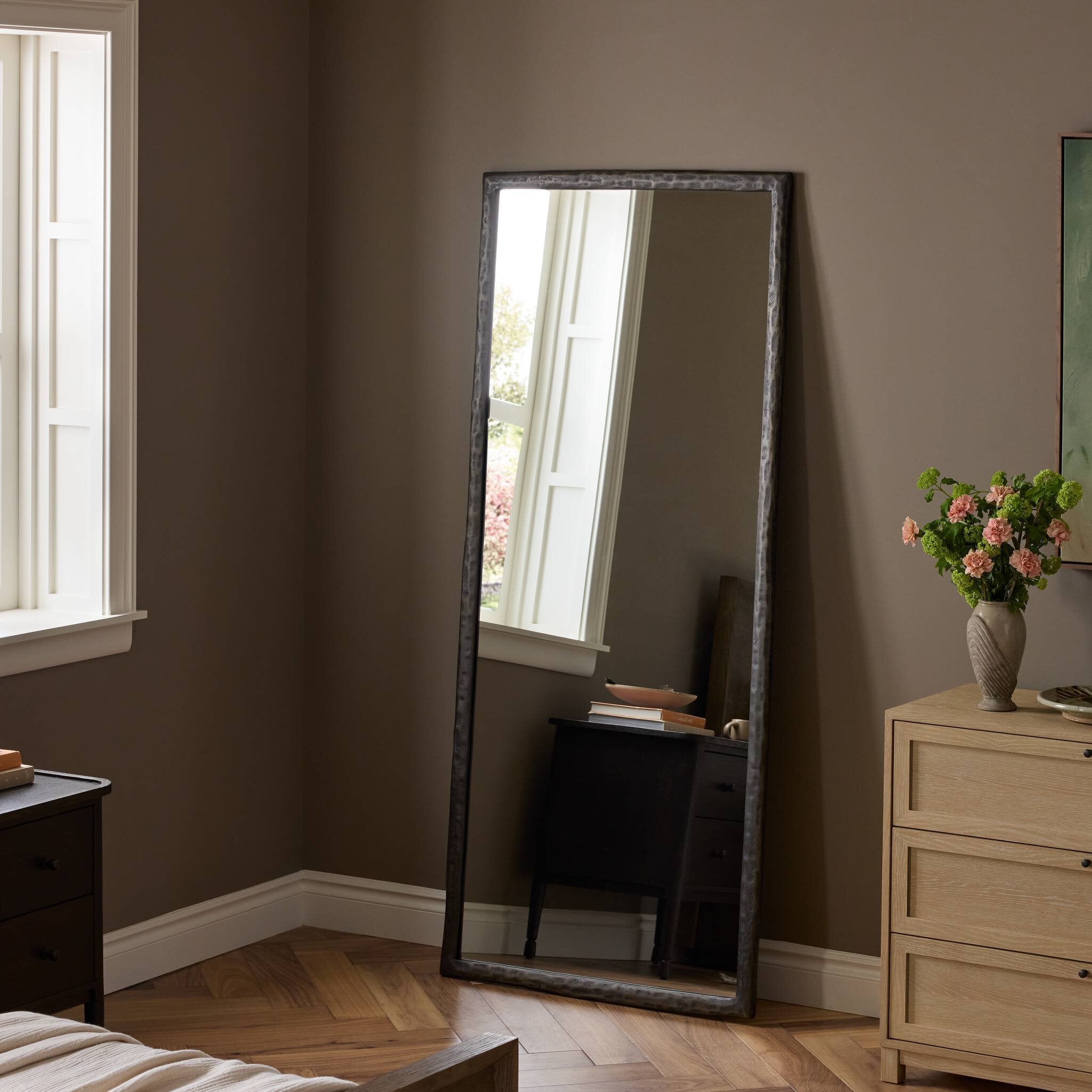 Four Hands Langford Floor Mirror — Smoked Nickel