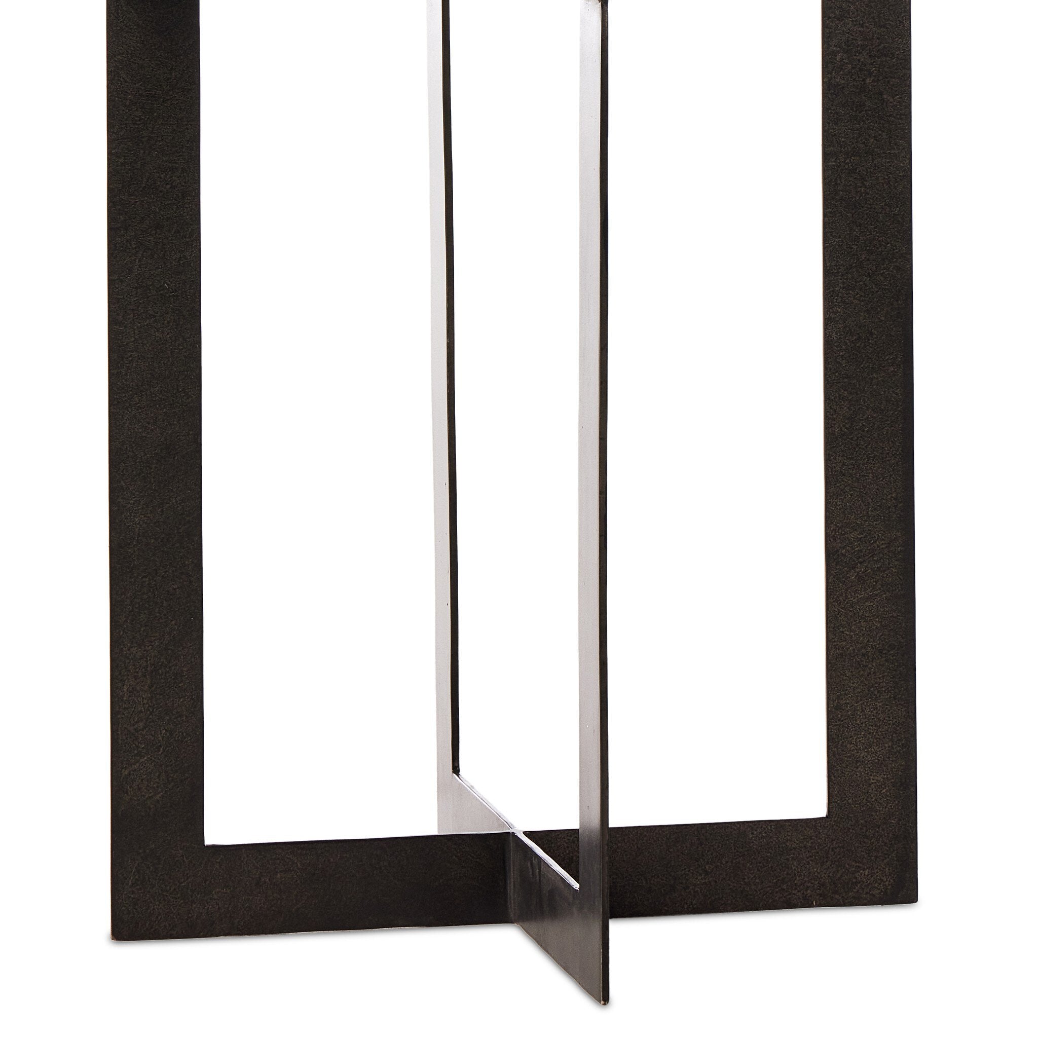 Four Hands Lennie Cast Glass End Table — Amber Cast Glass-Burnished Charcoal