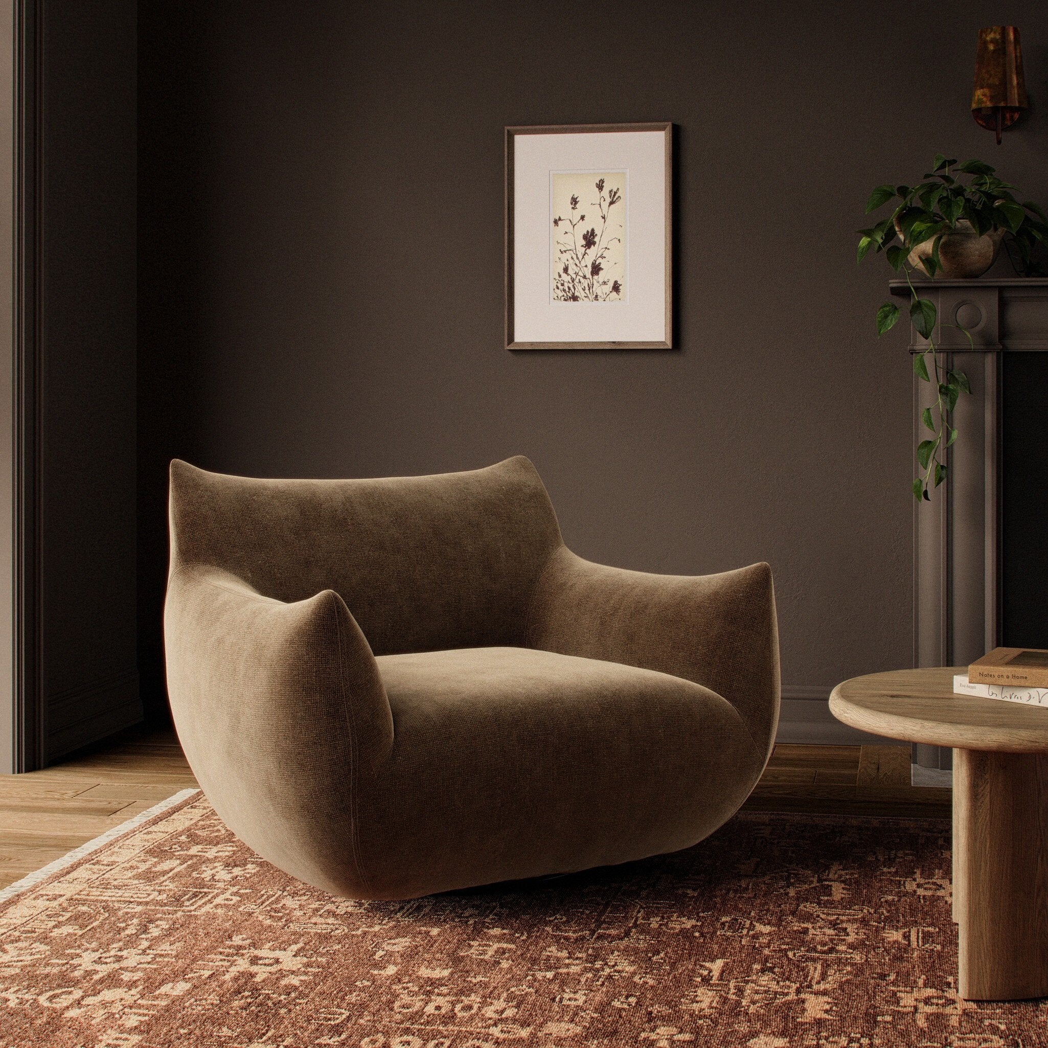 Four Hands Margot Swivel Chair — Altair Mushroom