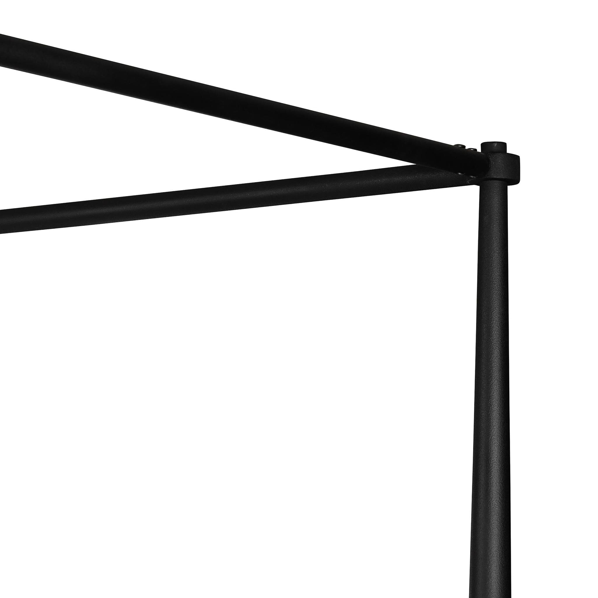 Four Hands Xander Canopy Bed — Savoy Parchment-Textured Black Iron-Queen
