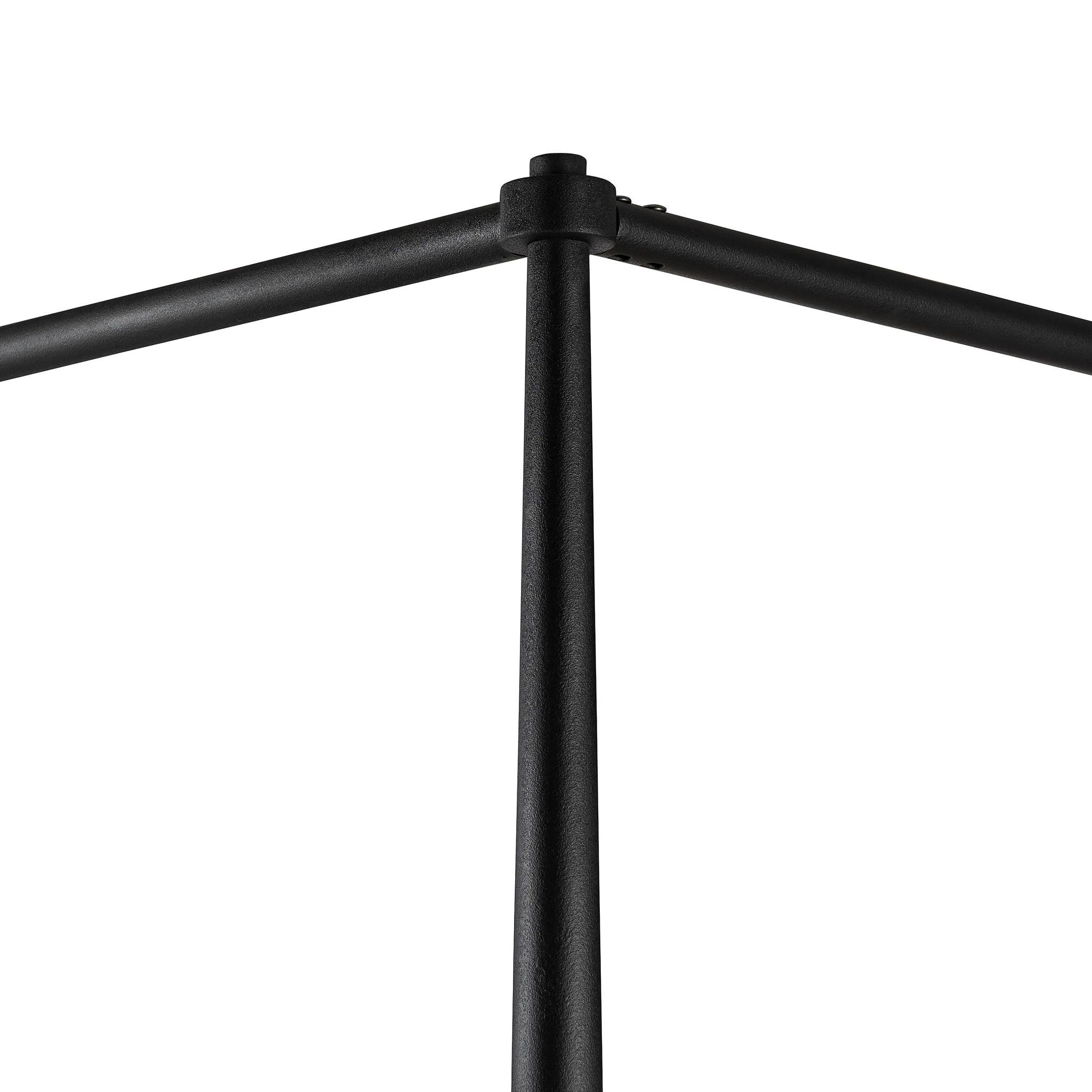 Four Hands Xander Canopy Bed — Savoy Parchment-Textured Black Iron-Queen