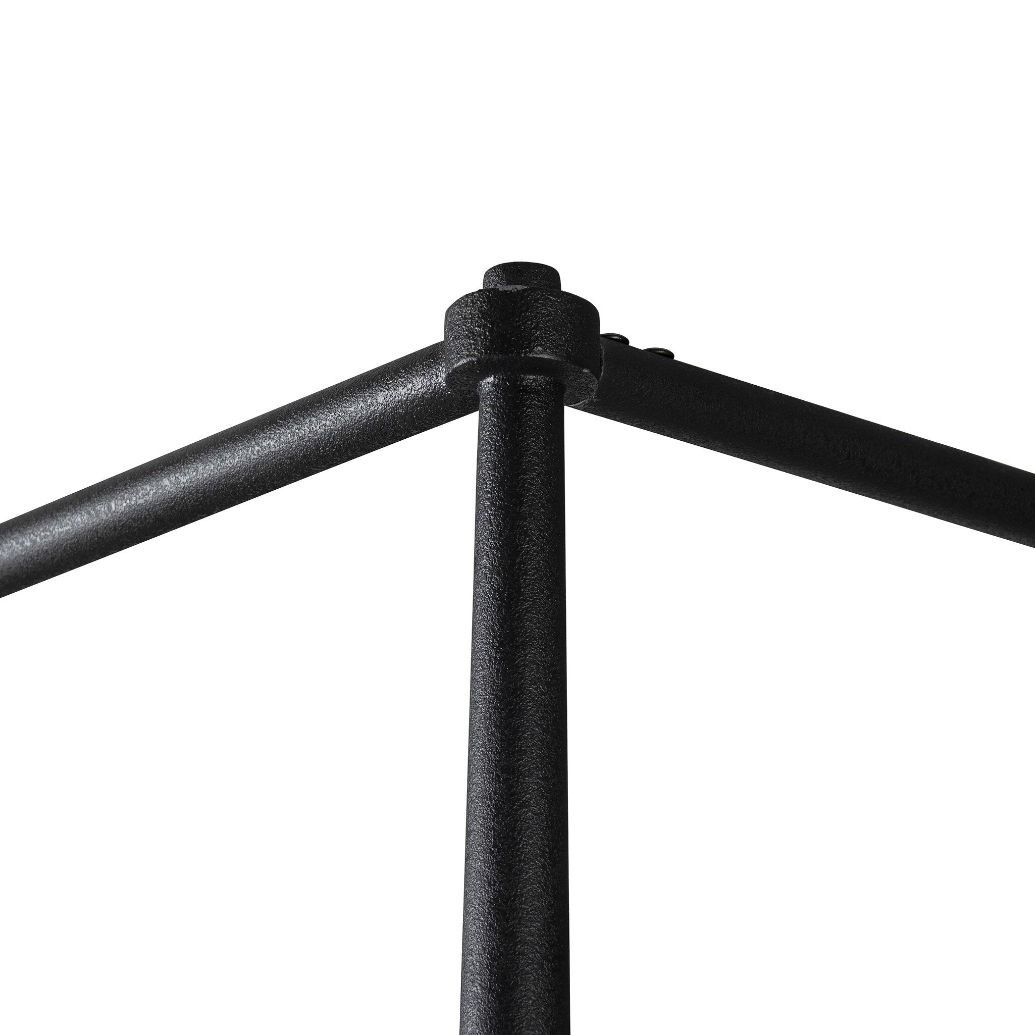Four Hands Xander Canopy Bed — Savoy Parchment-Textured Black Iron-King