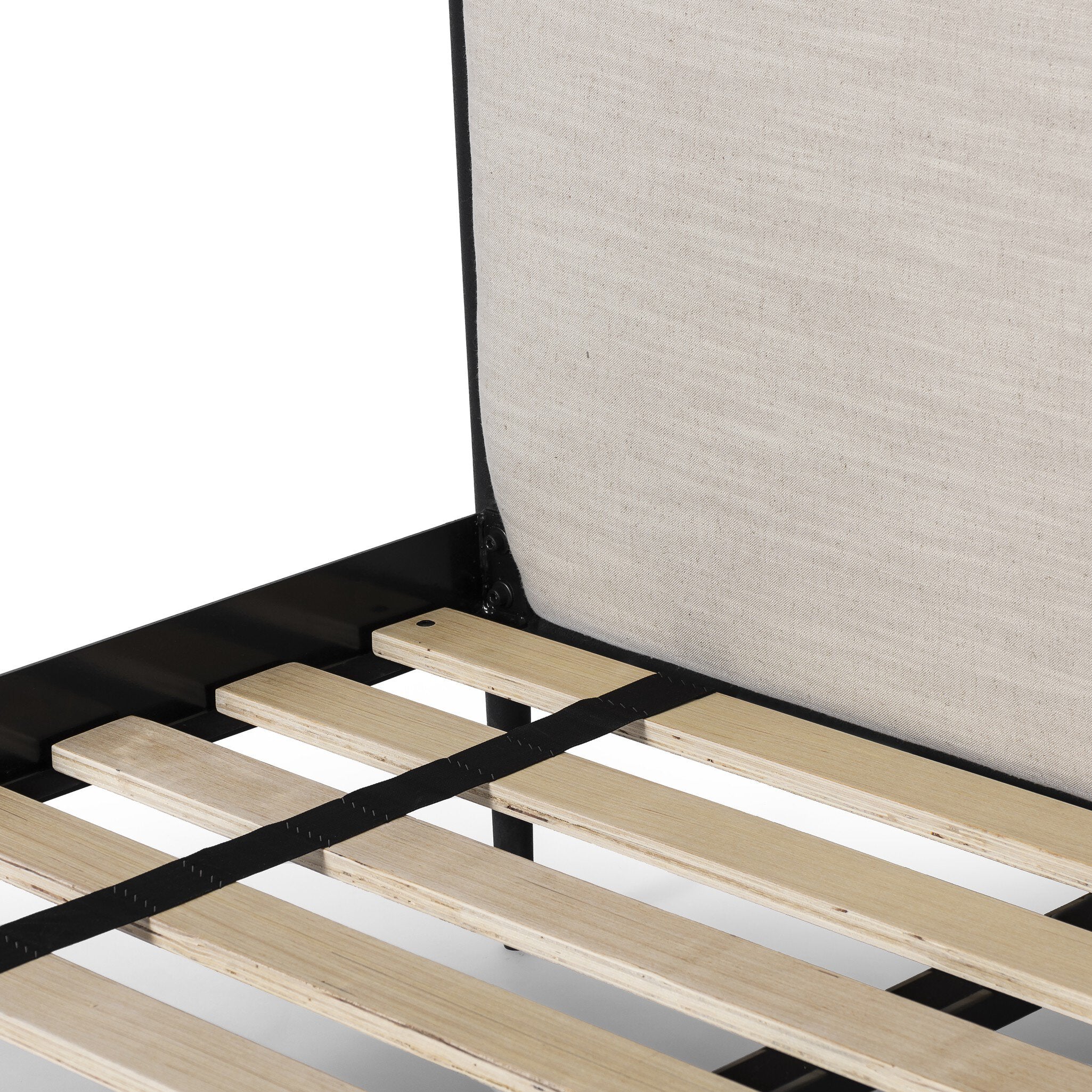 Four Hands Xander Canopy Bed — Savoy Parchment-Textured Black Iron-King