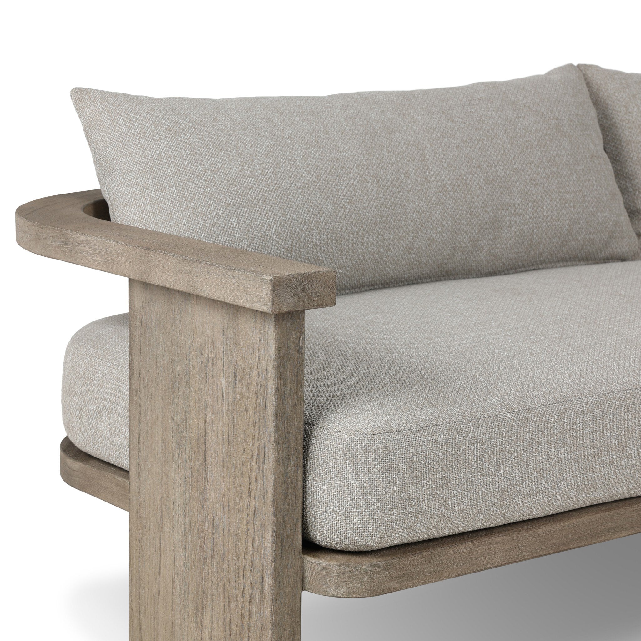 Four Hands Tahana Outdoor Sofa-96" — Hayes Fog-Stained Aged Grey-FSC