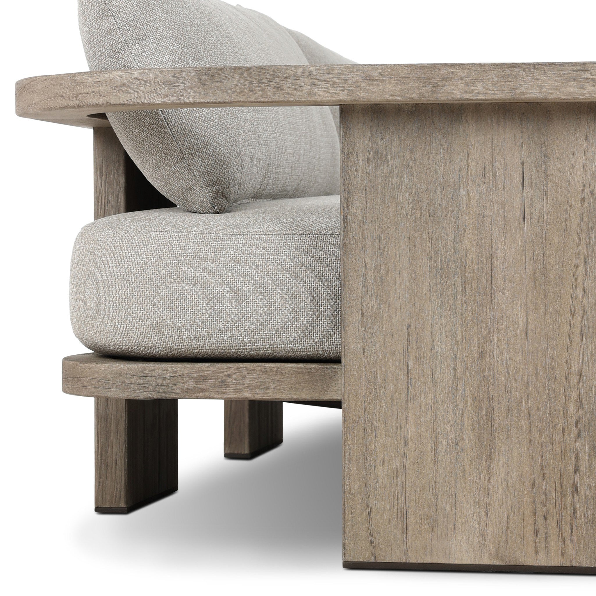 Four Hands Tahana Outdoor Sofa-96" — Hayes Fog-Stained Aged Grey-FSC