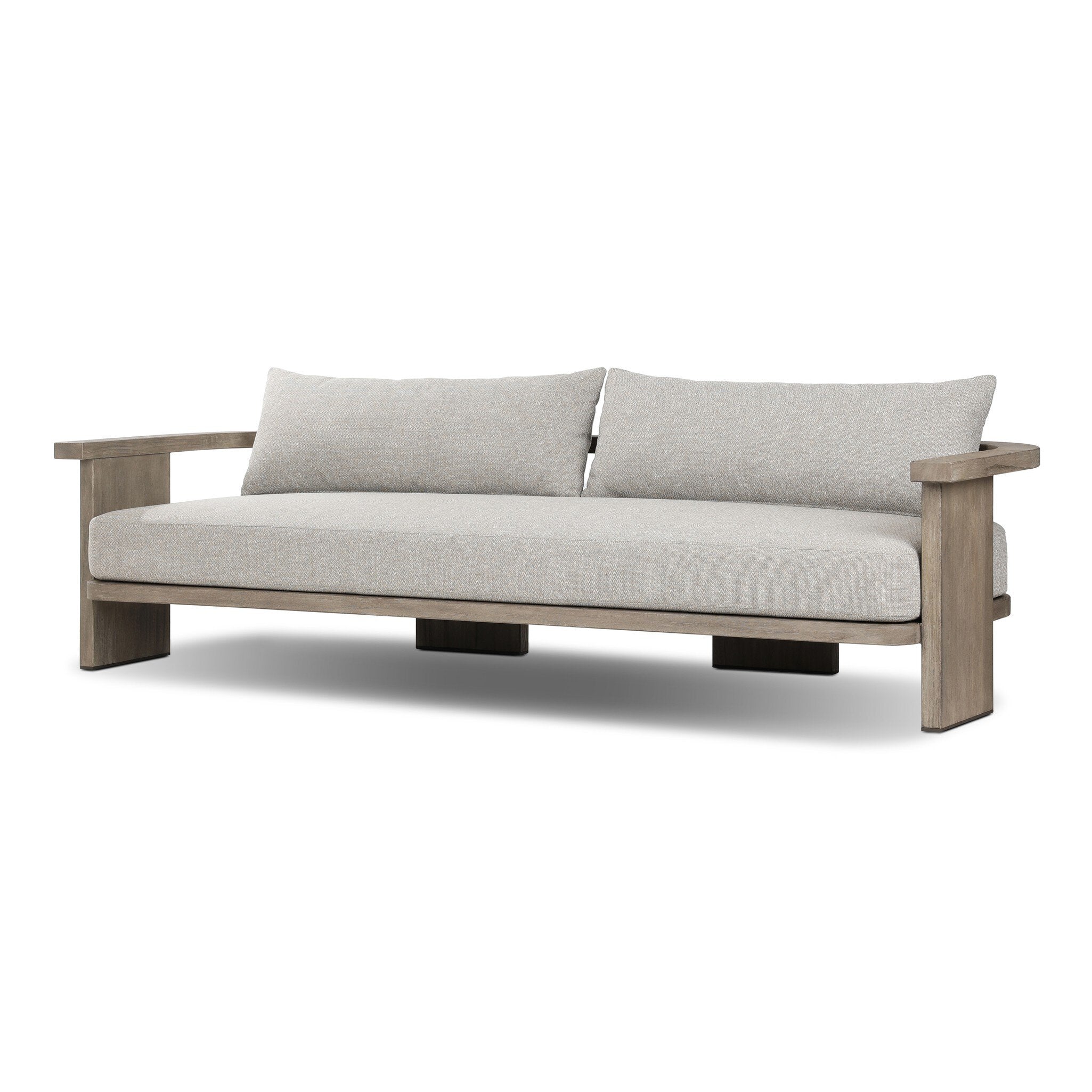 Four Hands Tahana Outdoor Sofa-96" — Hayes Fog-Stained Aged Grey-FSC