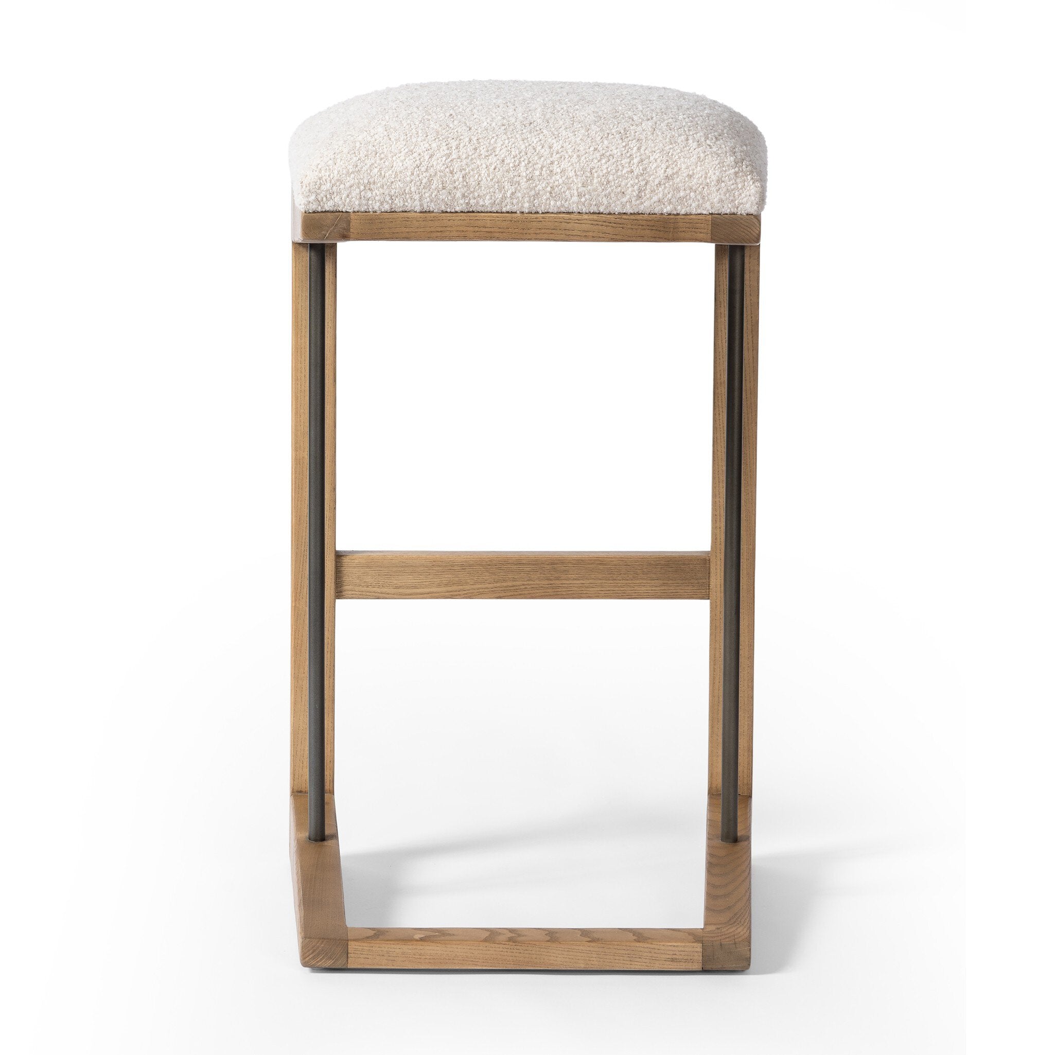 Four Hands Finn Bar + Counter Stool — Somerton Ash-Toasted Ash Solid-Gris Gunmetal-Bar