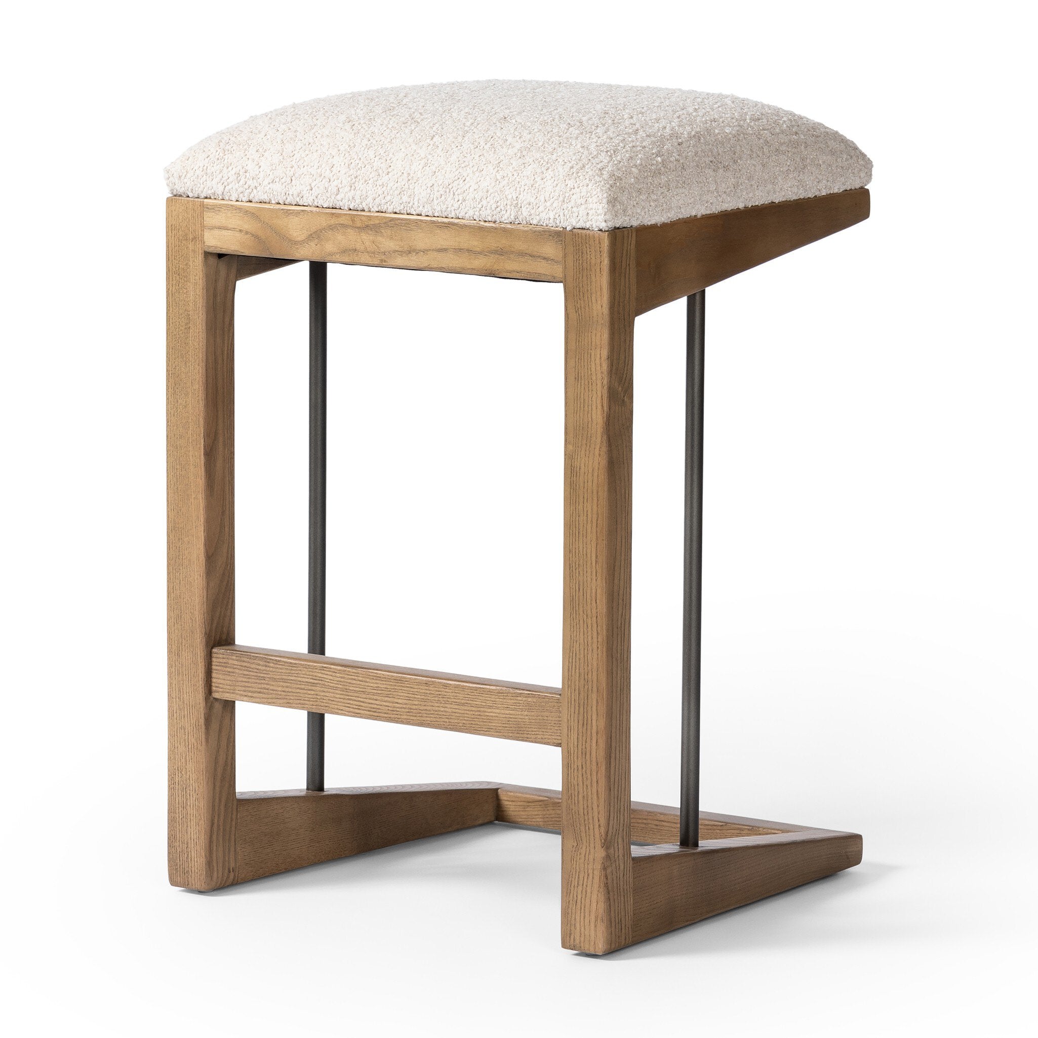 Four Hands Finn Bar + Counter Stool — Somerton Ash-Toasted Ash Solid-Gris Gunmetal-Counter