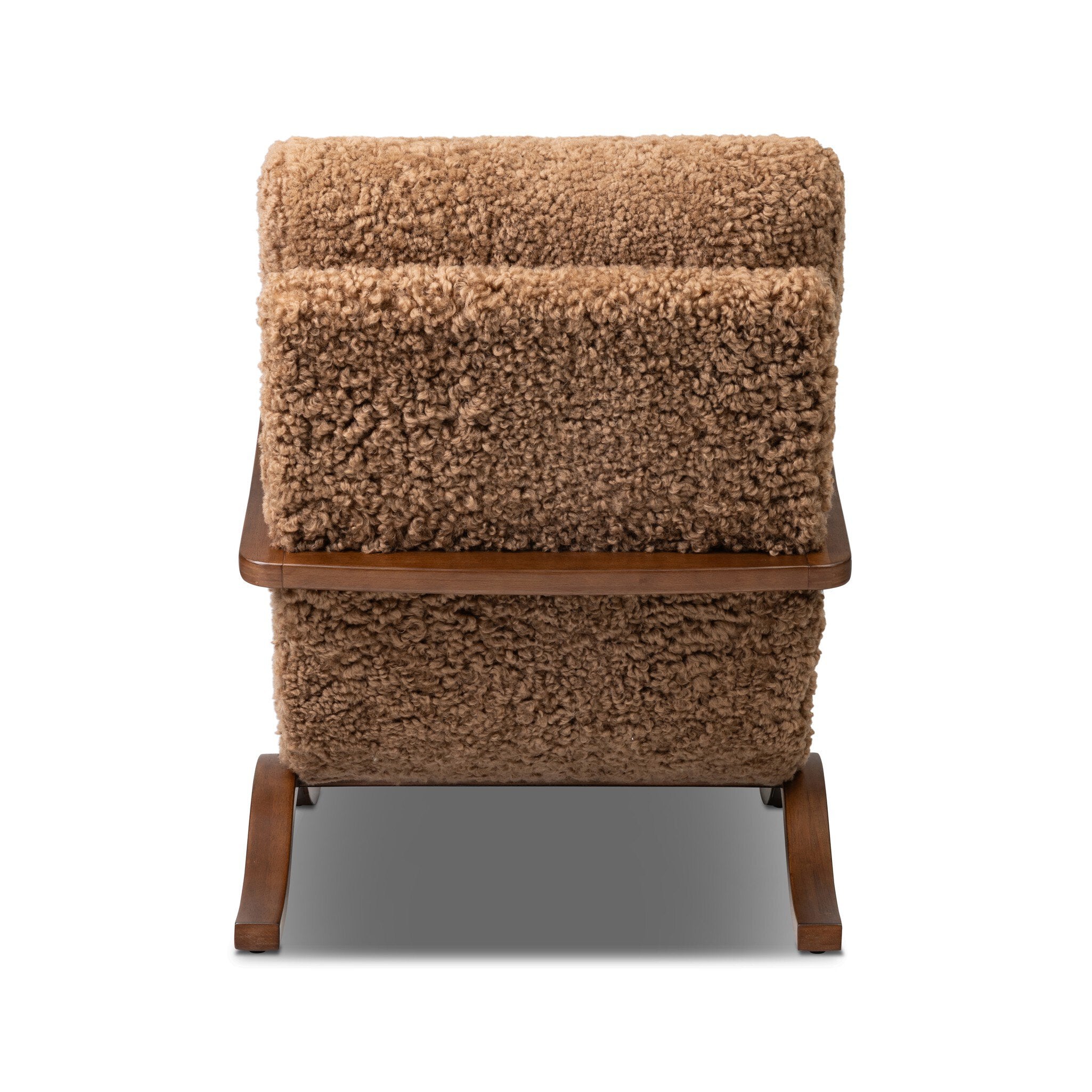 Four Hands Tobin Chair — Amber Shearling-Terra Brown Parawood