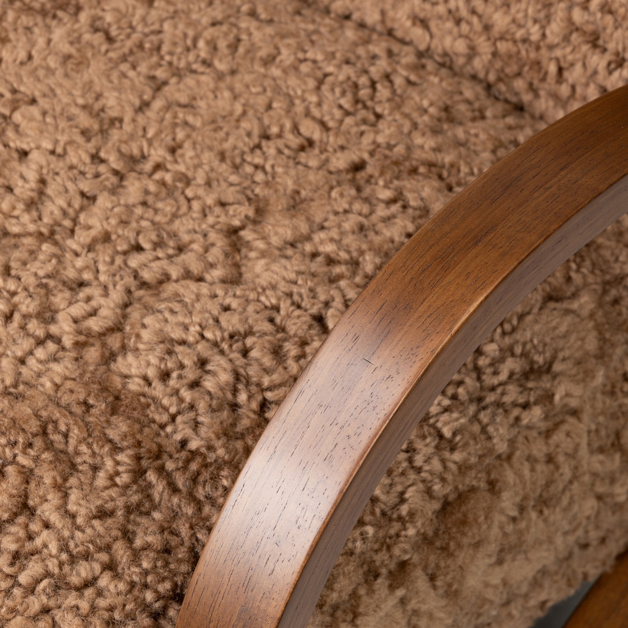 Four Hands Tobin Chair — Amber Shearling-Terra Brown Parawood