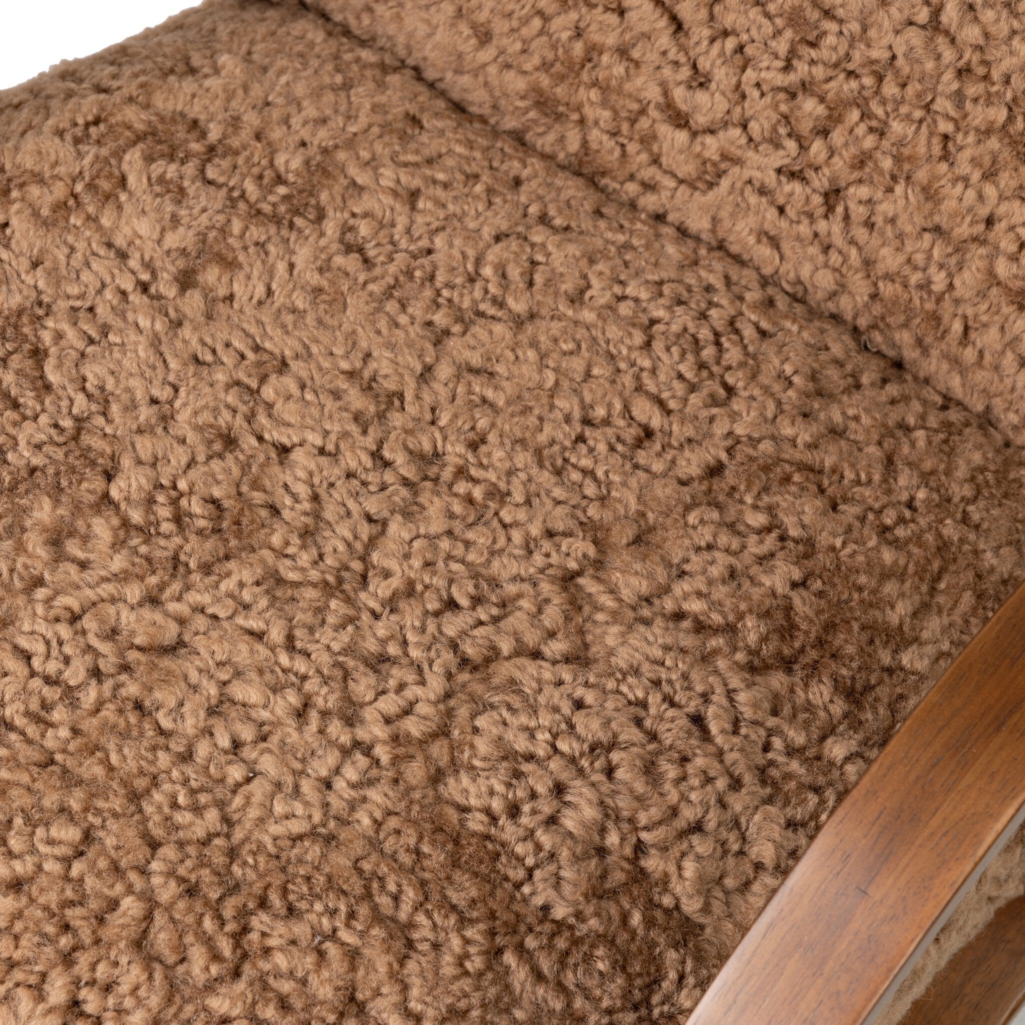 Four Hands Tobin Chair — Amber Shearling-Terra Brown Parawood