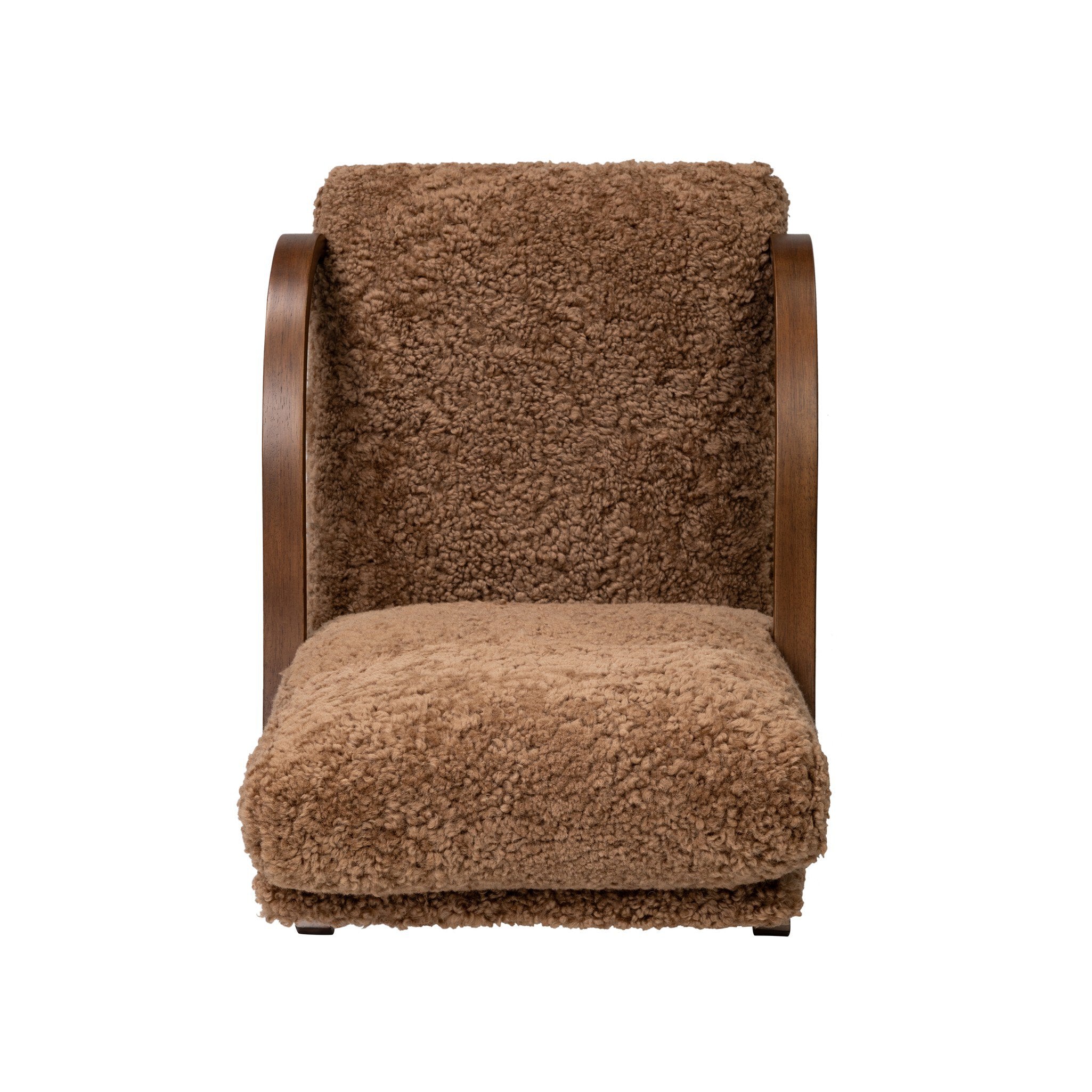 Four Hands Tobin Chair — Amber Shearling-Terra Brown Parawood