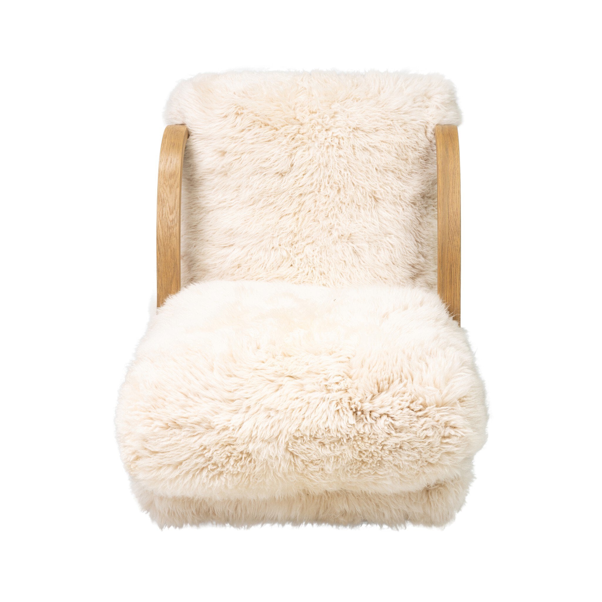 Four Hands Tobin Chair — Champagne Mongolian Fur-Aged Smoked Oak