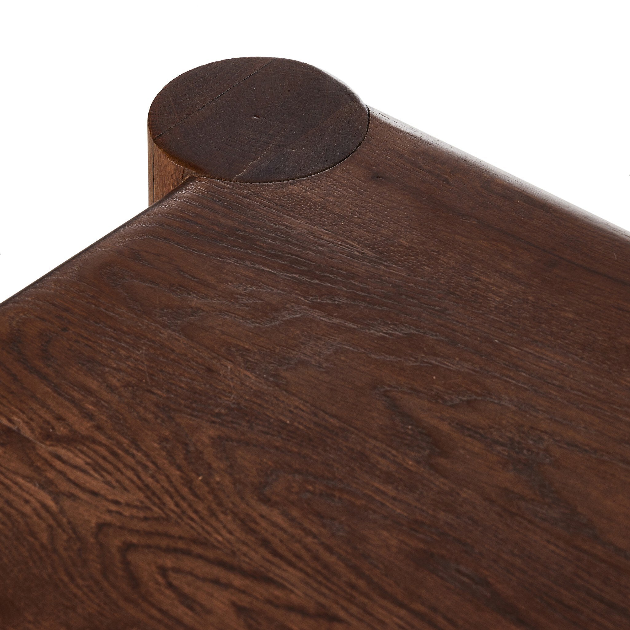 Four Hands Ezri Nightstand — Cocoa Oak-Carved Cocoa Oak