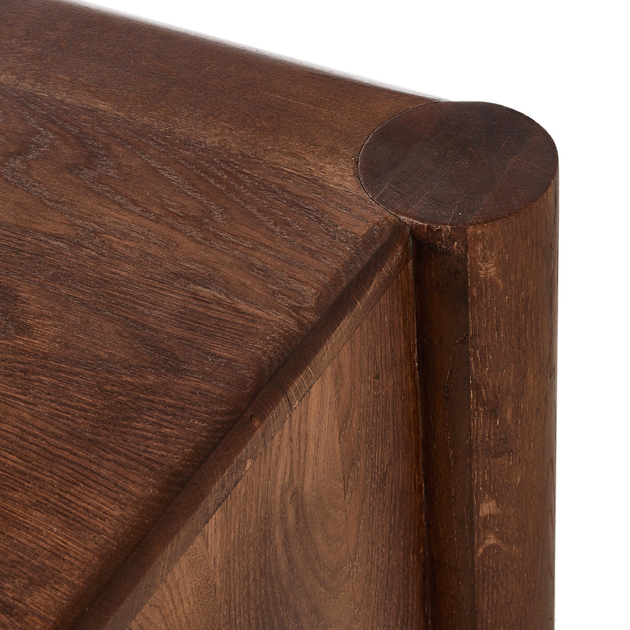 Four Hands Ezri Nightstand — Cocoa Oak-Carved Cocoa Oak